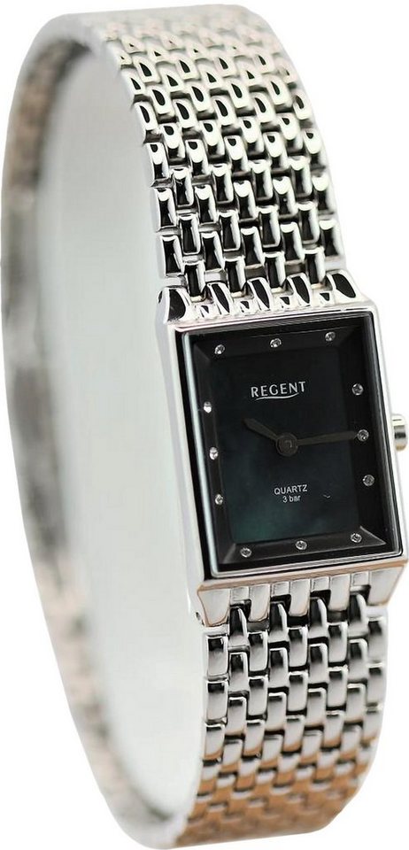 Regent Quarzuhr Regent Damen Armbanduhr Analog, Damen Armbanduhr rund,  extra groß (ca. 19x23mm), Metallarmband