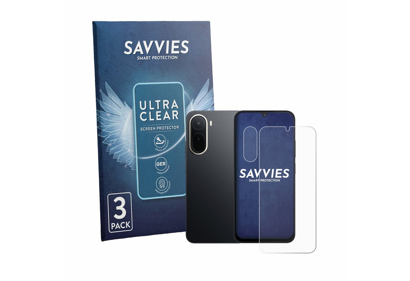 Savvies Displayschutzfolie Schutzfolie für Xiaomi Redmi A7 Pro (Display+Kamera), 6 Stück, Displayschutz Schutz Folie Klar Transparent