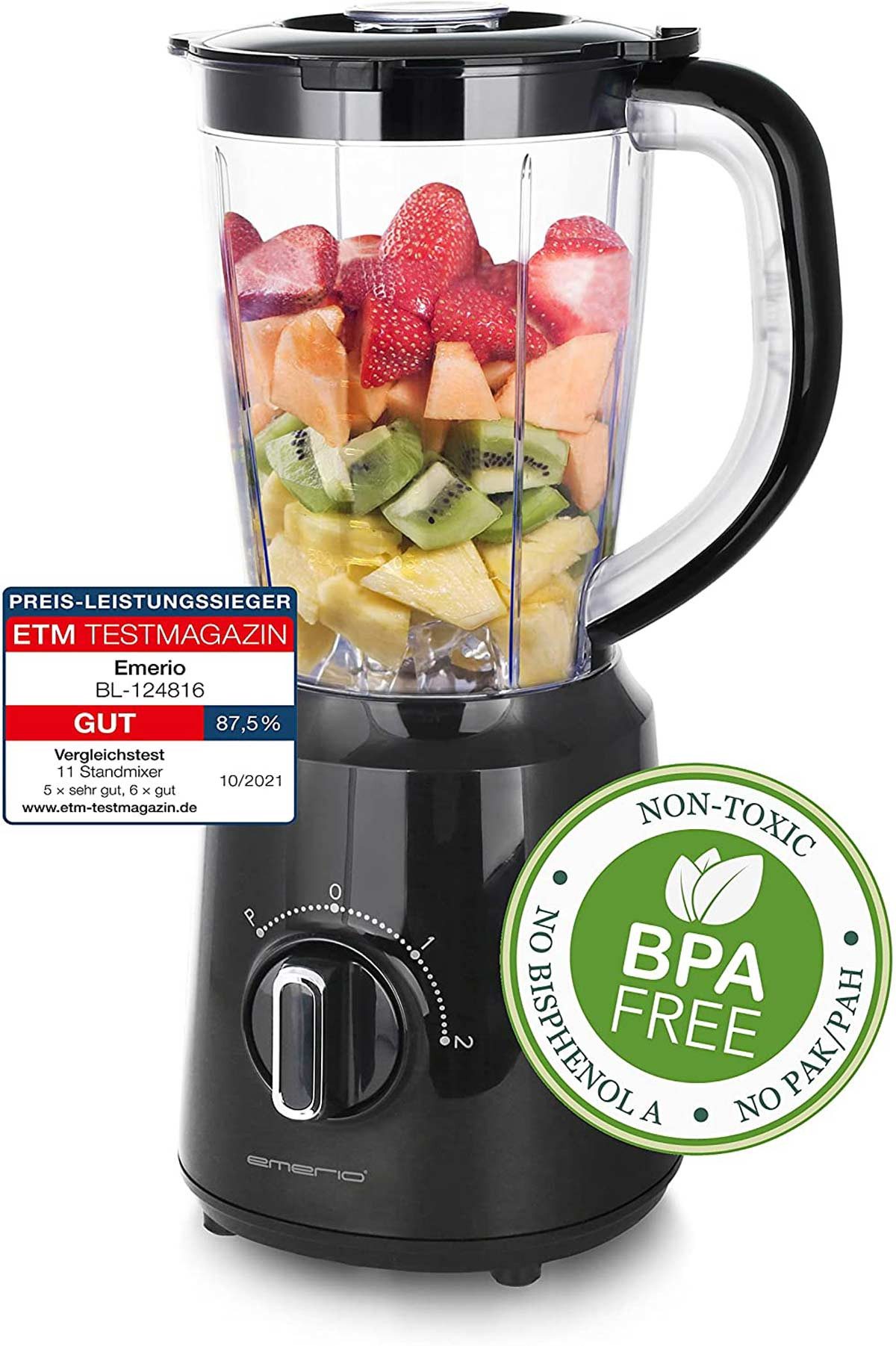 Emerio Standmixer BL-124816.1 Standmixer mit Edelstahlklinge, 500 W