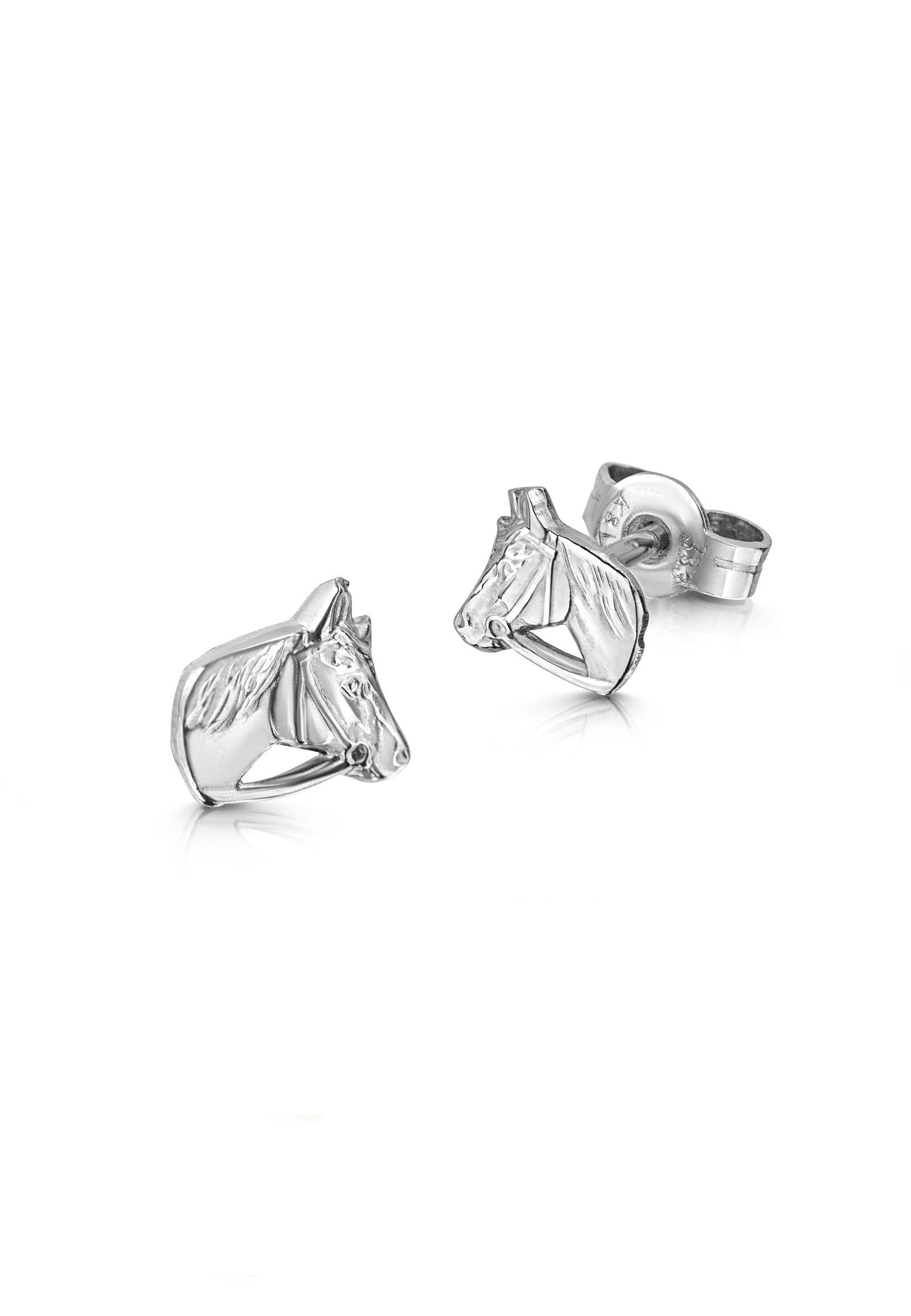 Made 925 2-tlg., Sterlingsilber Ohrstecker Paar für - JEVELION Kinder Germany in Pferdekopf Mädchen), (Silber - Pferdeohrstecker Ohrschmuck,