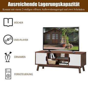 COSTWAY TV-Schrank mit Türen & offenem Regal, 120 cm x 39 cm