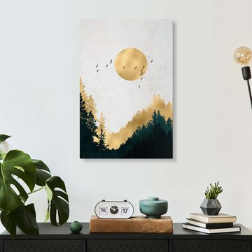 Posterlounge Alu-Dibond-Druck Mia Nissen, Mond in Gold, Illustration
