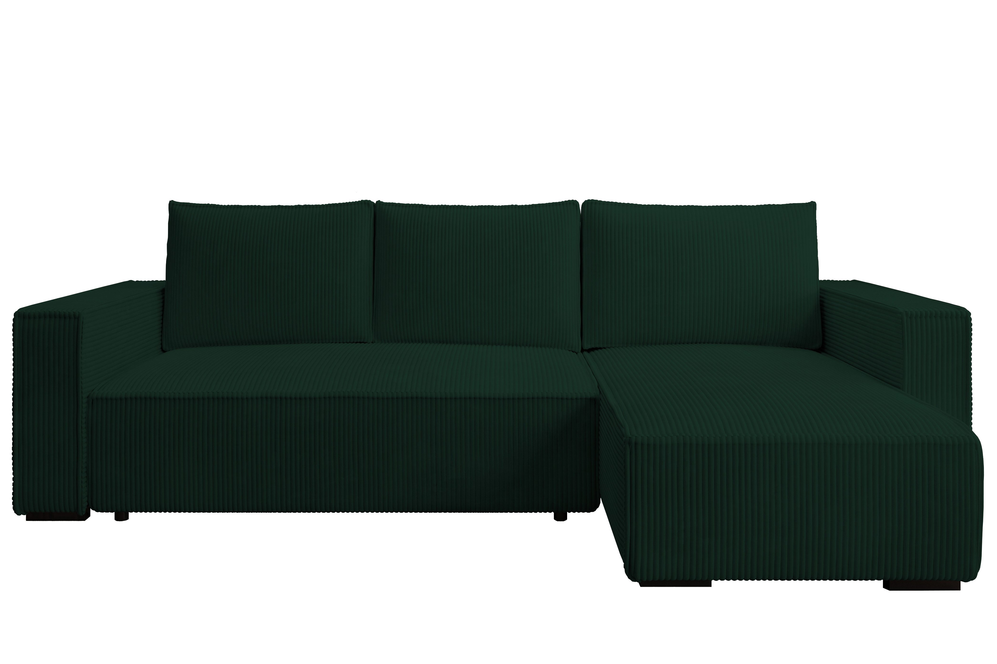 storez24 Ecksofa Letto, mit Bettkasten und Schlaffunktion, Cordstoff, L-Form, bequem