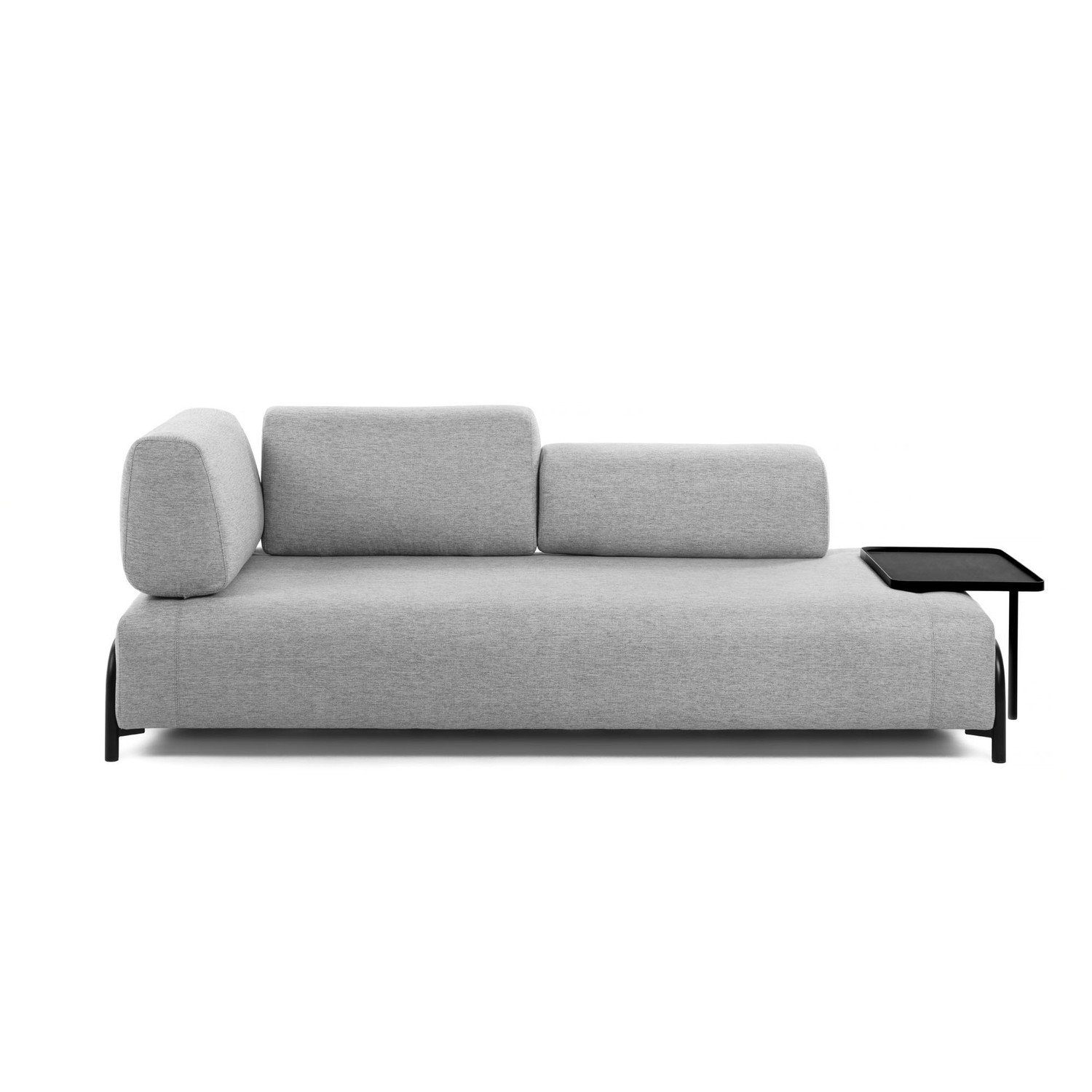 hellgrau Natur24 252cm mit Couch Compo Sofa Tablett großem Sofa 3-Sitzer