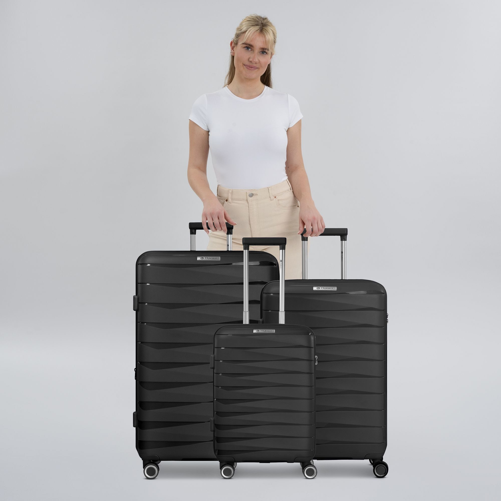 Franky Trolleyset London, 4 Rollen, (3-teilig, 3 tlg), Polypropylen