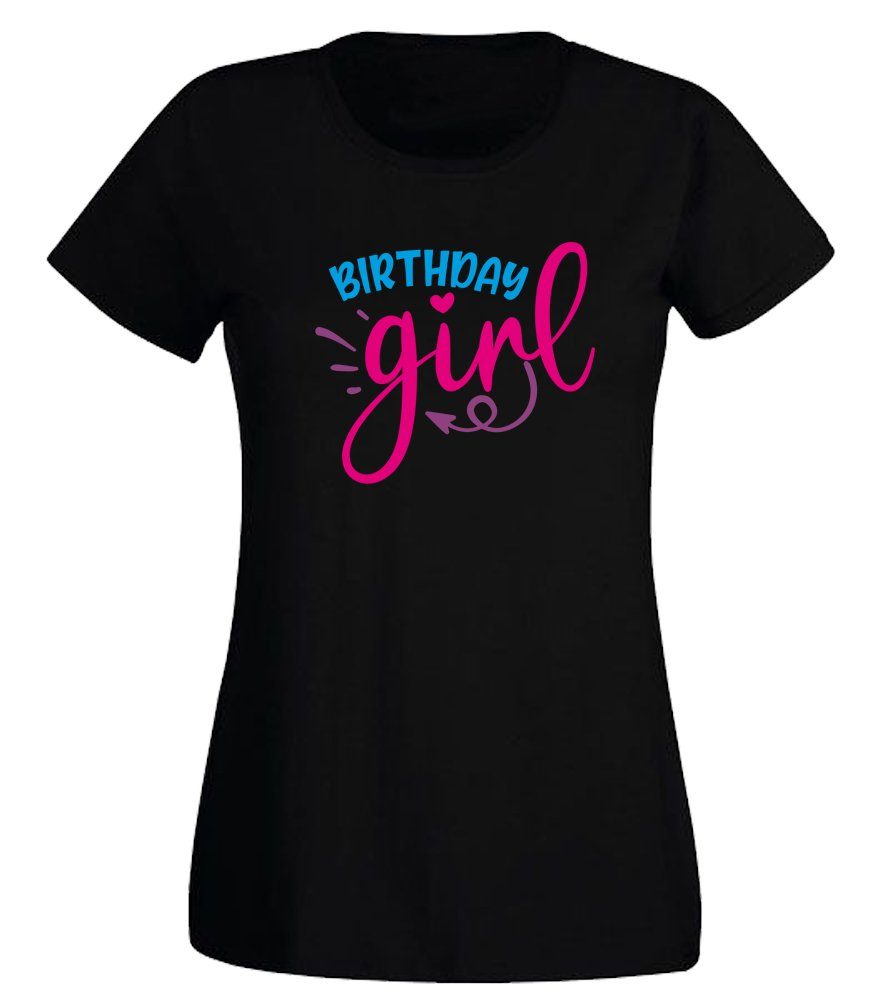 Ggraphics TShirt Damen TShirt Birthday Girl zum Geburtstag, Slim