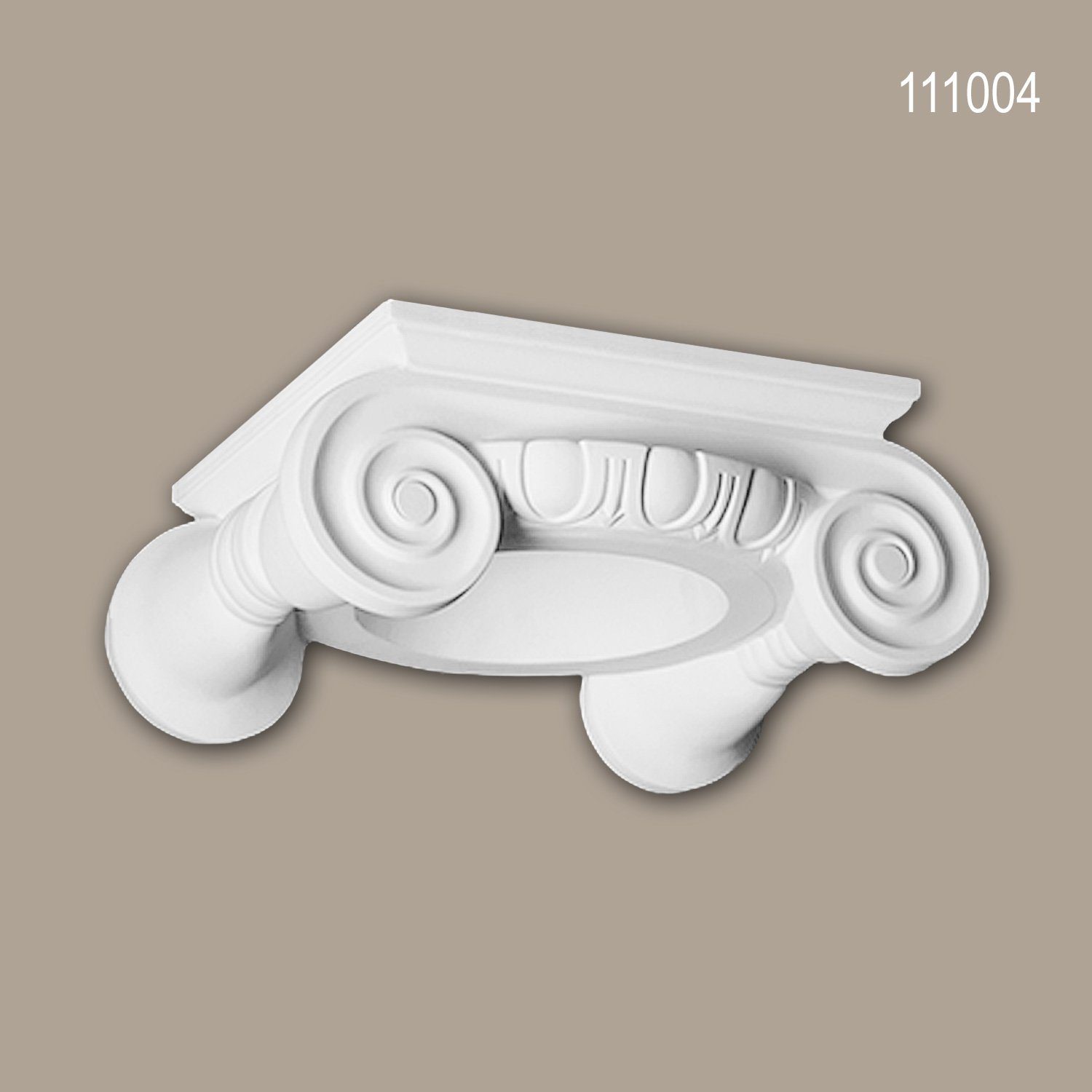 111004 Säule, St., Stil: vorgrundiert, Wanddekoobjekt 1 Stucksäule, Dekosäule), (Vollsäulen weiß, Kapitell, Zierelement, Profhome Ionisch