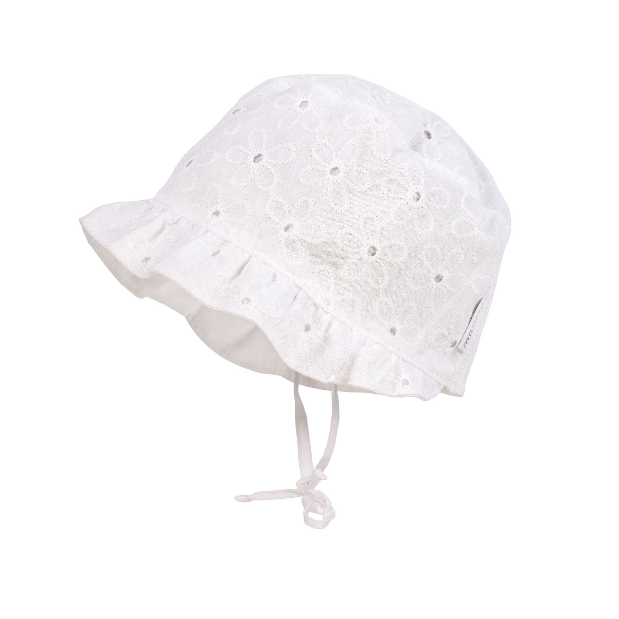 MAXIMO Fischerhut (1-St) Schneeweiß, Blütenstickerei, Sommerhut, Baby-Girl, Festiv