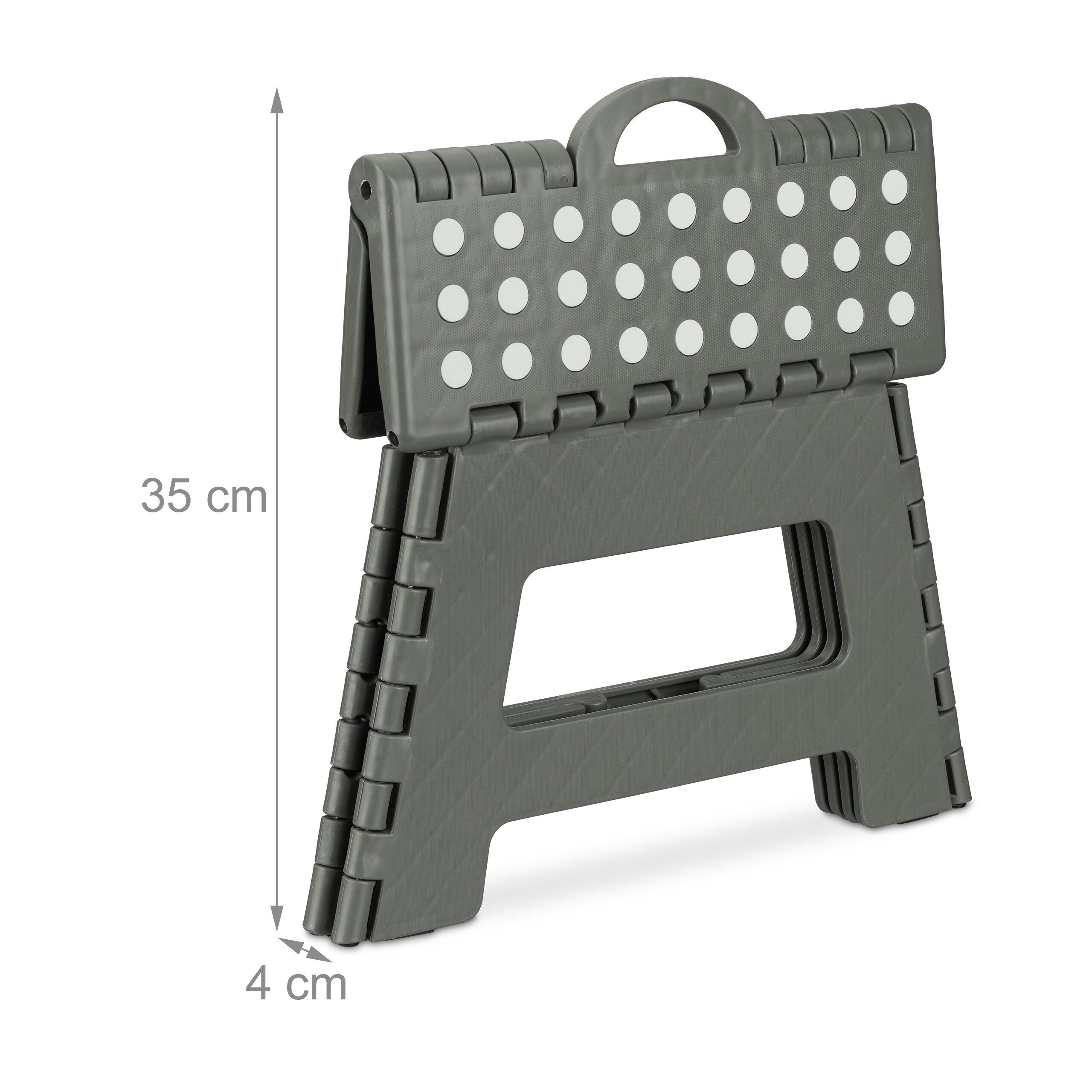 relaxdays Sitzhocker Klapphocker faltbar M hellgrau 2er Set (Set, 2er Set)