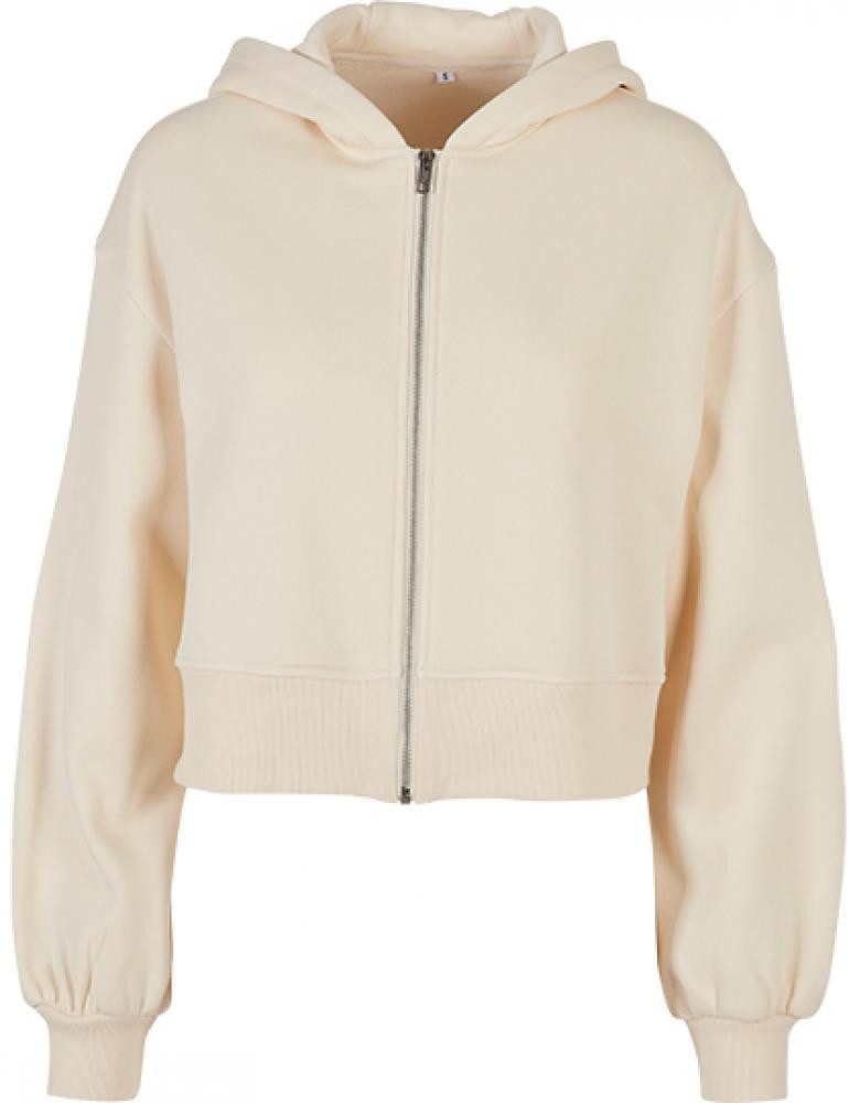 Build Your Brand Kapuzensweatjacke Damen Short Oversized Kapuzenjacke Kurze Länge