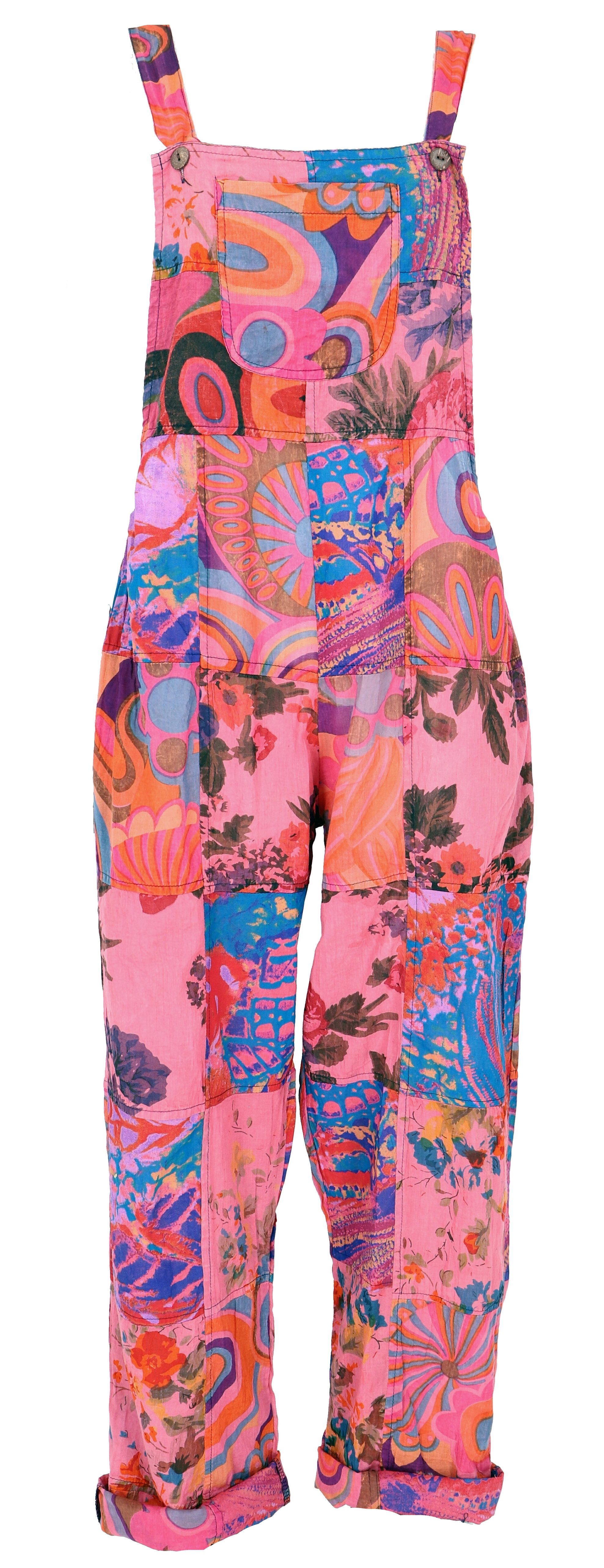 Guru-Shop Relaxhose Luftige Latzhose, Ethno Style Boho oversize.. alternative Bekleidung