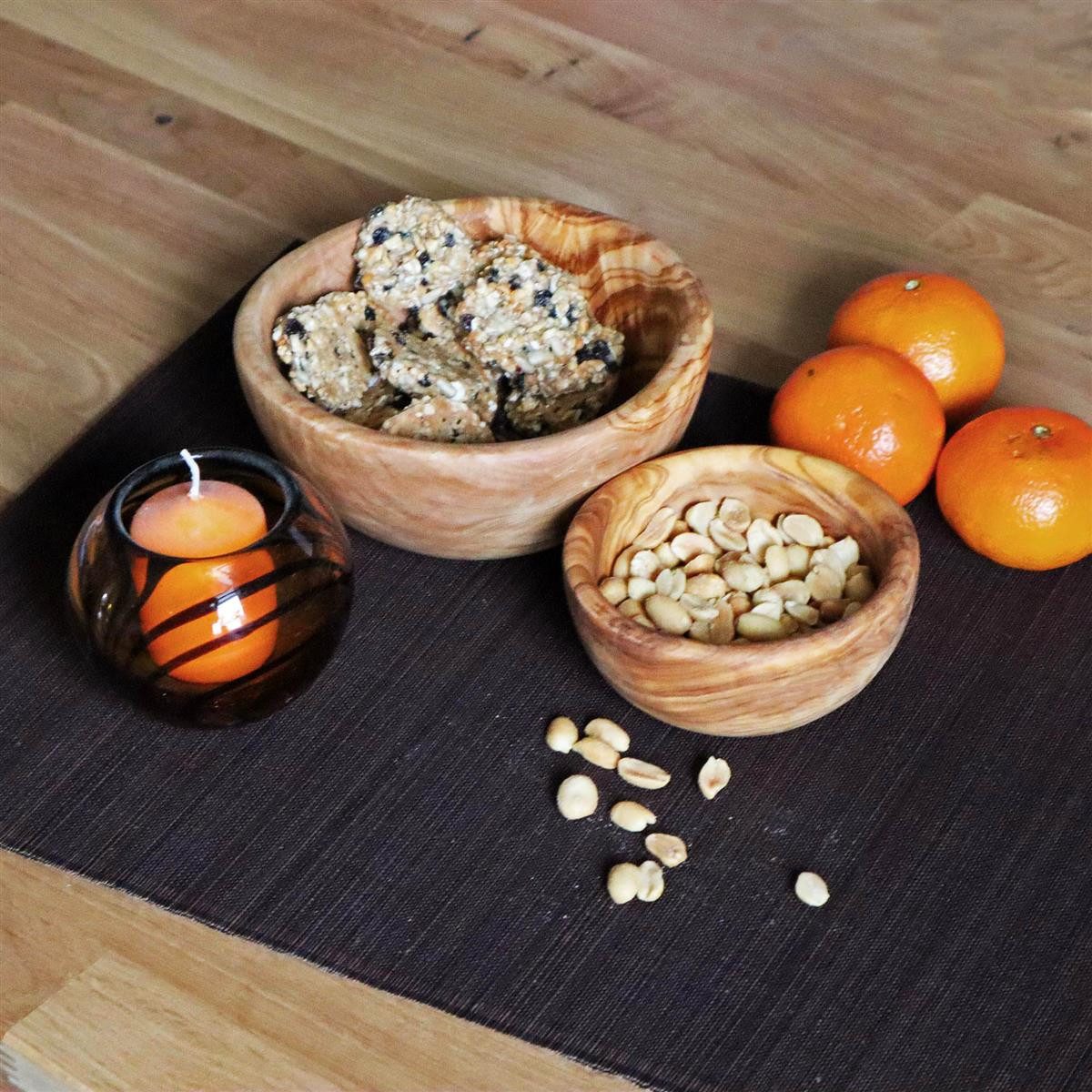 NATUREHOME Geschirr-Set 2-tlg. Set Schüssel Schalen Olivenholz 10 + 16 cm, Olivenholz