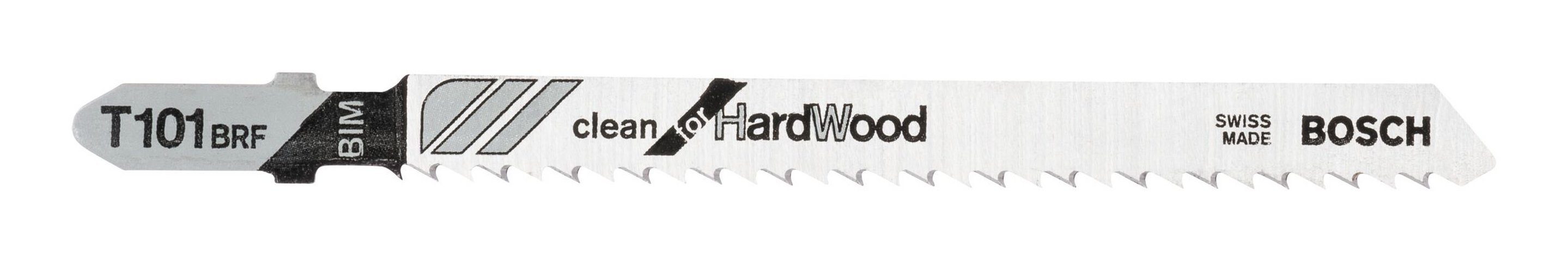 BOSCH Stichsägeblatt (25 25er-Pack Hard Wood 101 for Stück), T Clean BRF 