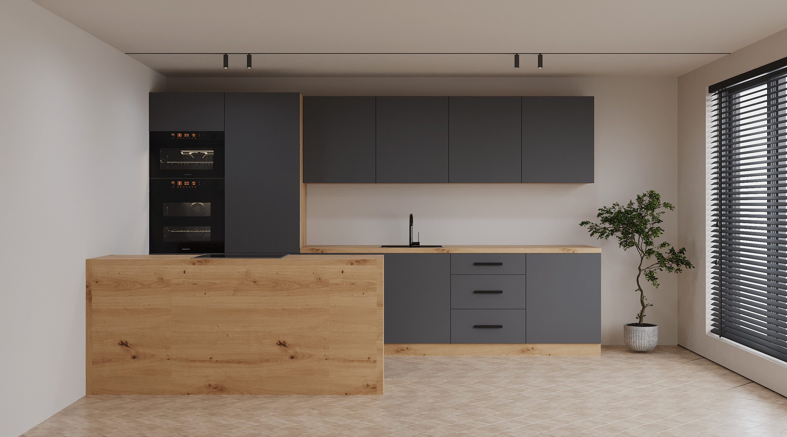 ROYAL24_MARKT Küchenzeile K104-G360 - Langen - Moderne Optik mit durchdacht günstig online kaufen