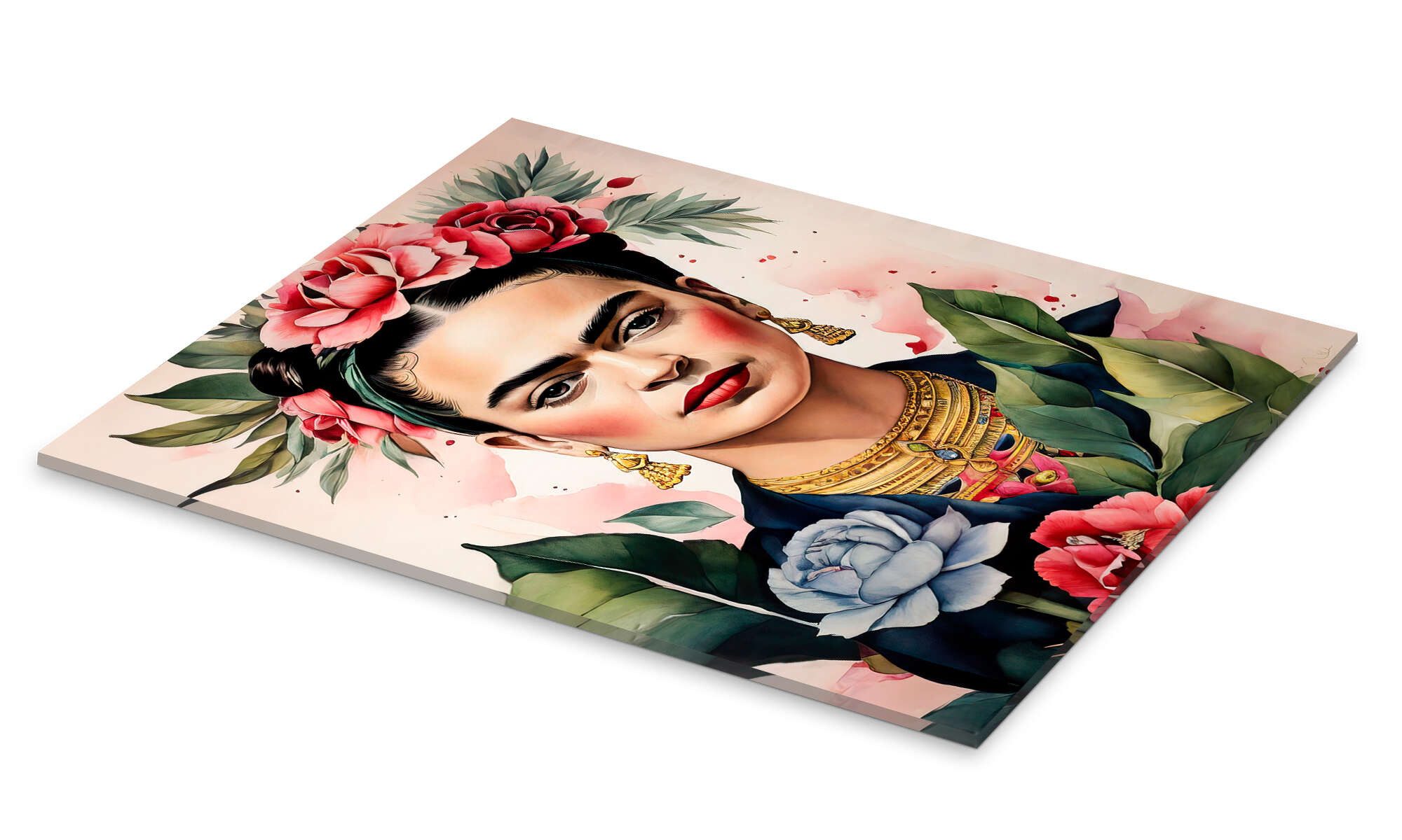 Posterlounge Wandbild Frida Kahlo mit Rosen, günstig online kaufen