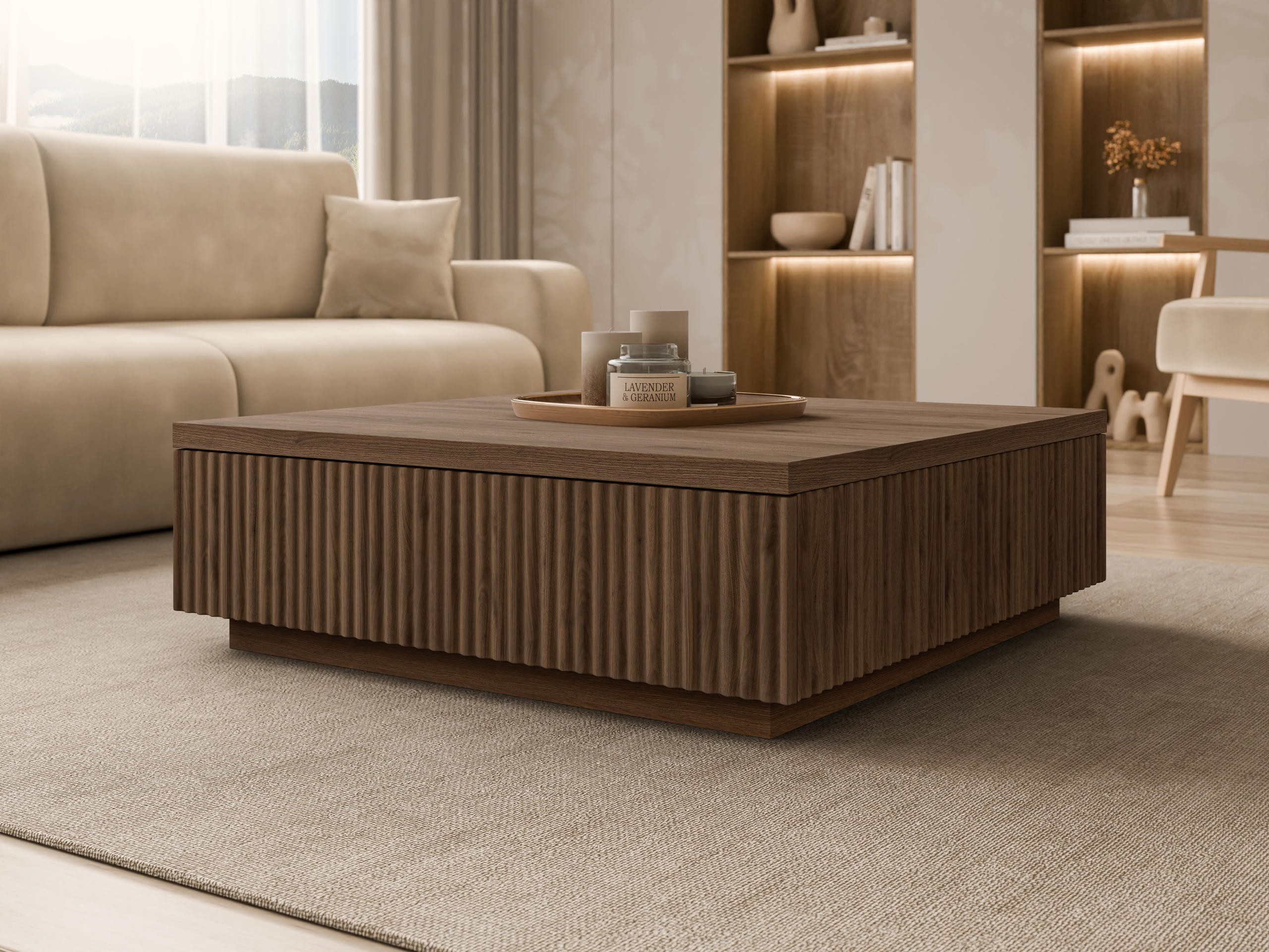 MIRJAN24 Couchtisch Locta (mit zwei Klappen), 80x81x26 cm – Bild 2 von 5