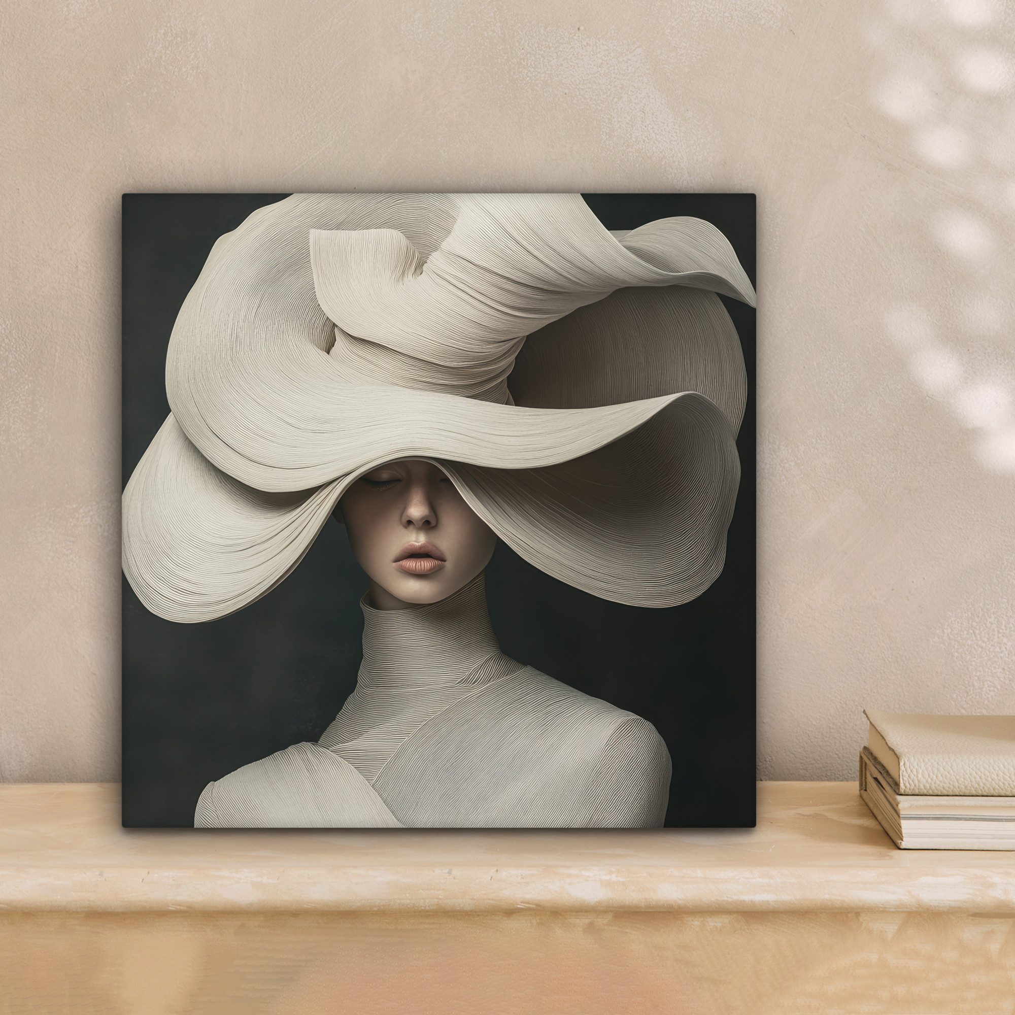 OneMillionCanvasses® Leinwandbild Modern - Frau - Hut, Fotodruck (1 St), Wa günstig online kaufen