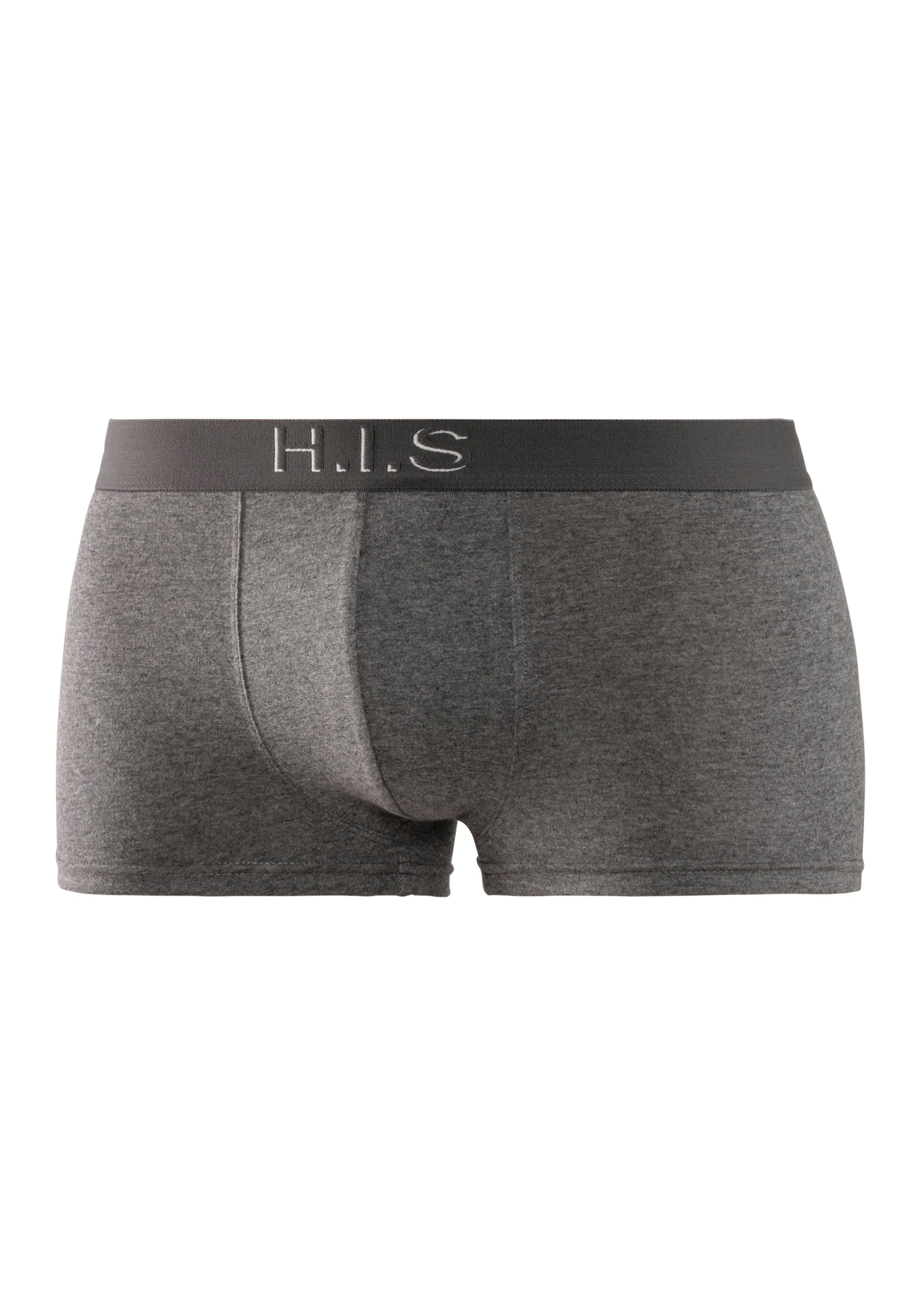 H.I.S Hipster (Packung, 5-St) knapp sitzende Boxershorts am Webbund mit Logoschriftzug mit 3D Effekt