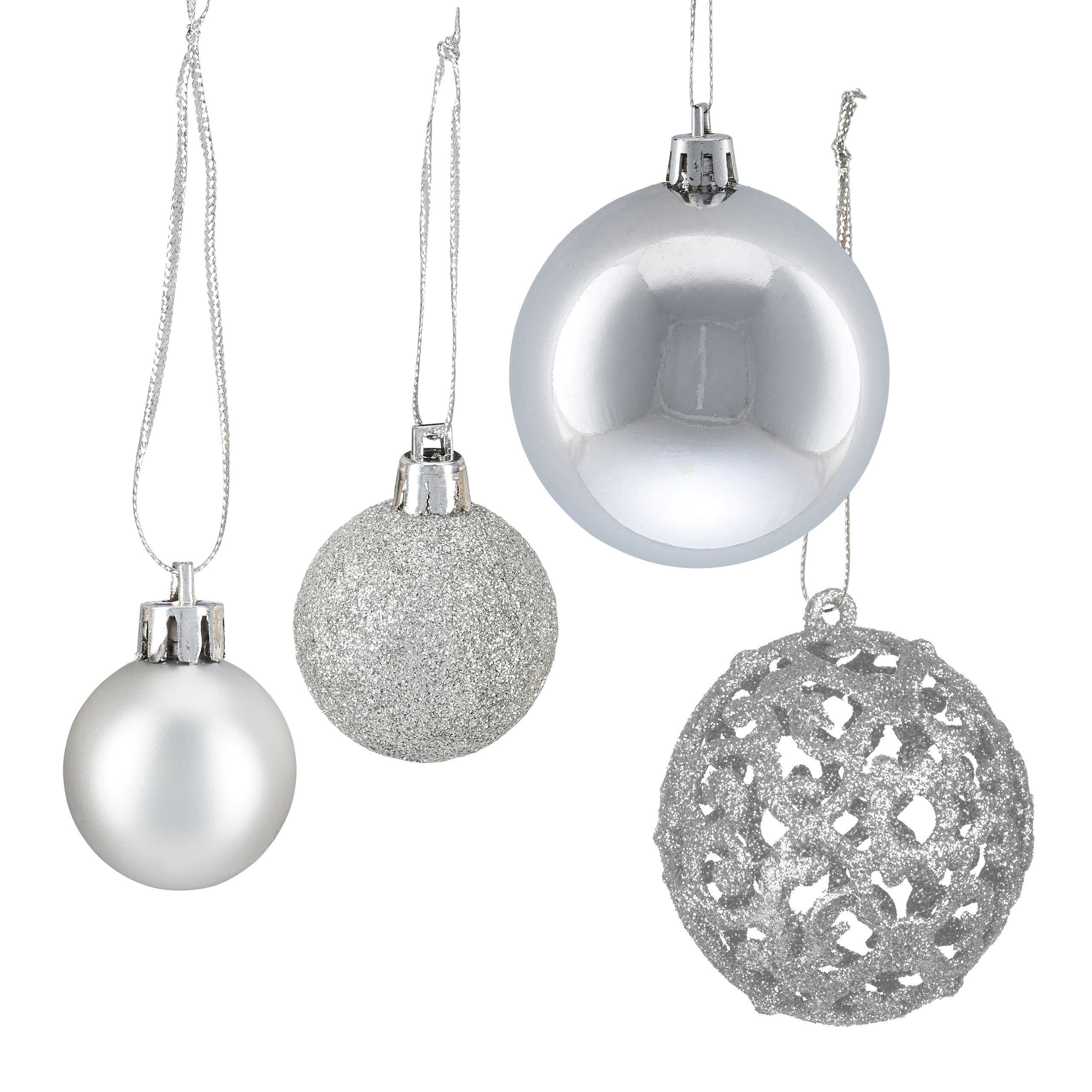 Relaxdays Weihnachtskugeln 150-tlg. Set - Glitzernde Baumkugeln ∅ 3-6 Cm In Champagner