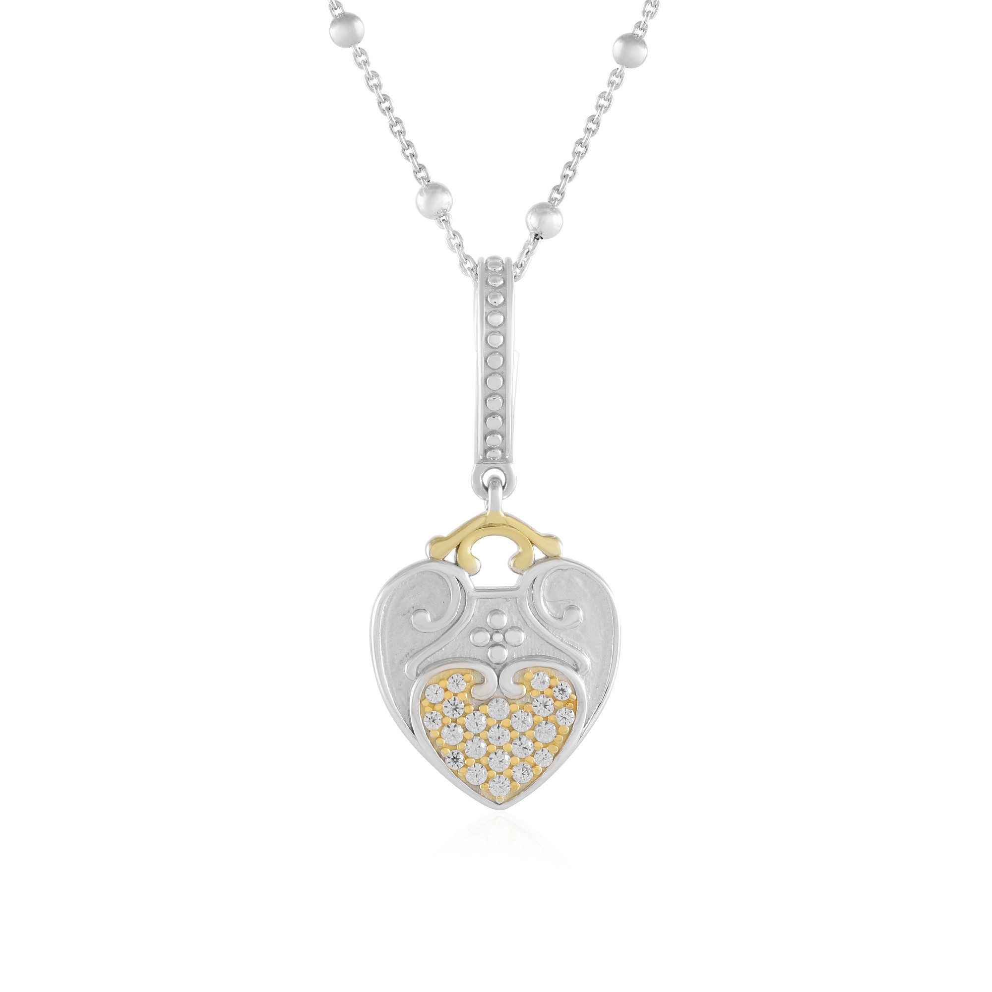 Cavill Silberkette Zirkon Silberherz Halskette 0,34 ct, 925 Sterlingvarioclip (1-tlg)