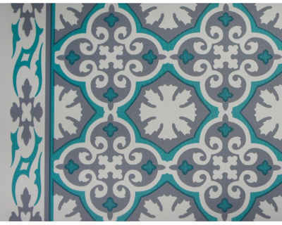 Fußmatte SOFT VINTAGE Bodenbelag Orient Polyester grau grün 65x100 cm, matches21 HOME & HOBBY, rechteckig, Höhe: 2.2 mm