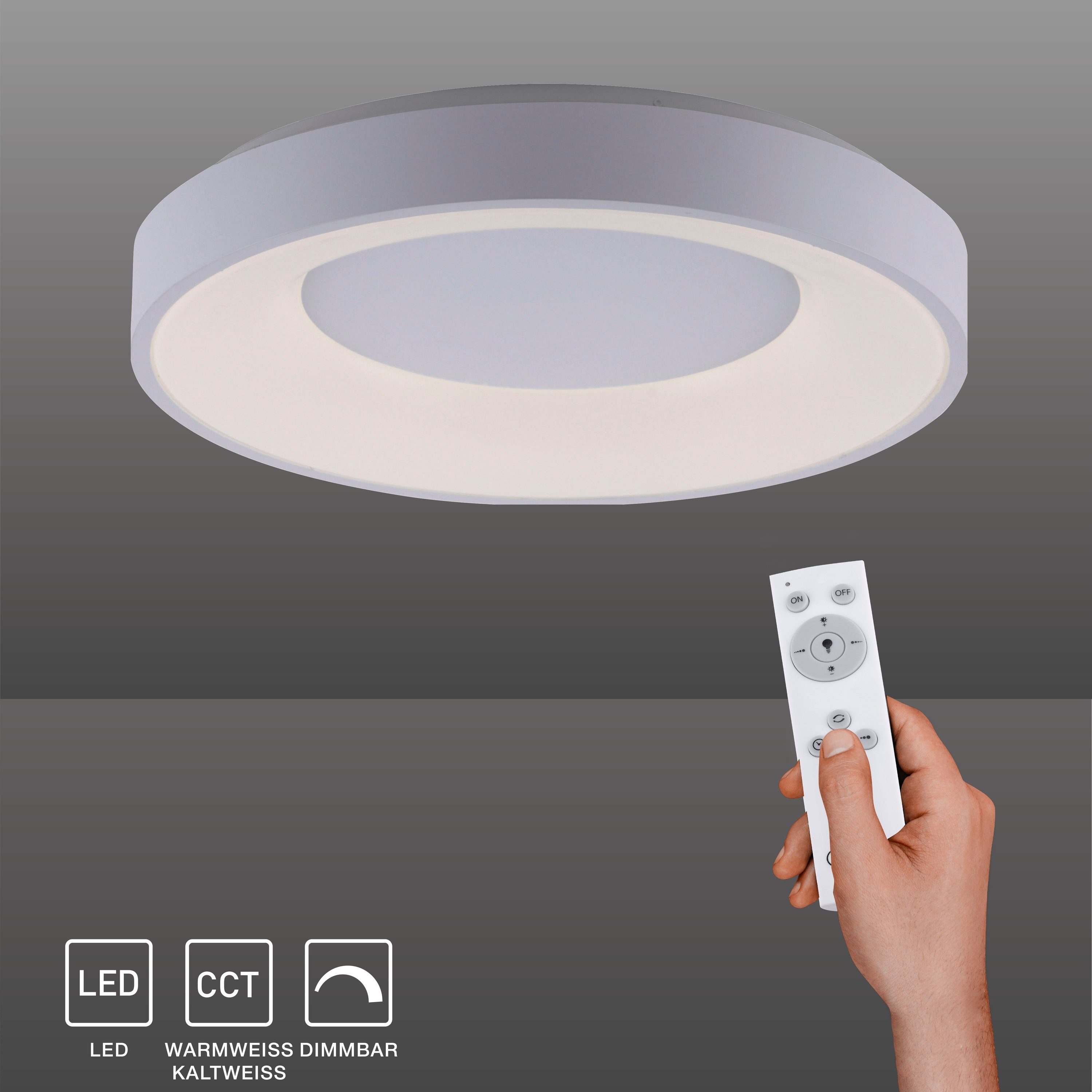 SellTec LED Deckenleuchte LED Deckenlampe ANIKA CCT, CCT Farbwechsel, dimmbar über Fernbedienung, Serienschaltung, 1xLED-Board/26,50W/2700-5000K, warmweiß-tageslichtweiß (CCT), dimmbar per Fernbedienung, Farbwechsel warmweiß - kaltweiß