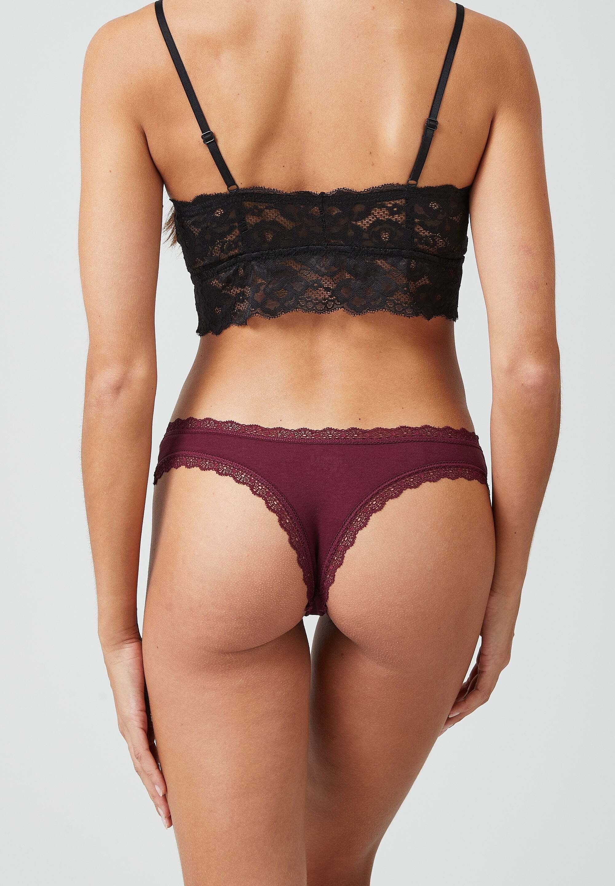 SNOCKS Tanga String Damen Unterhose (3-St) mit Spitze, unsichtbar unter deiner Kleidung