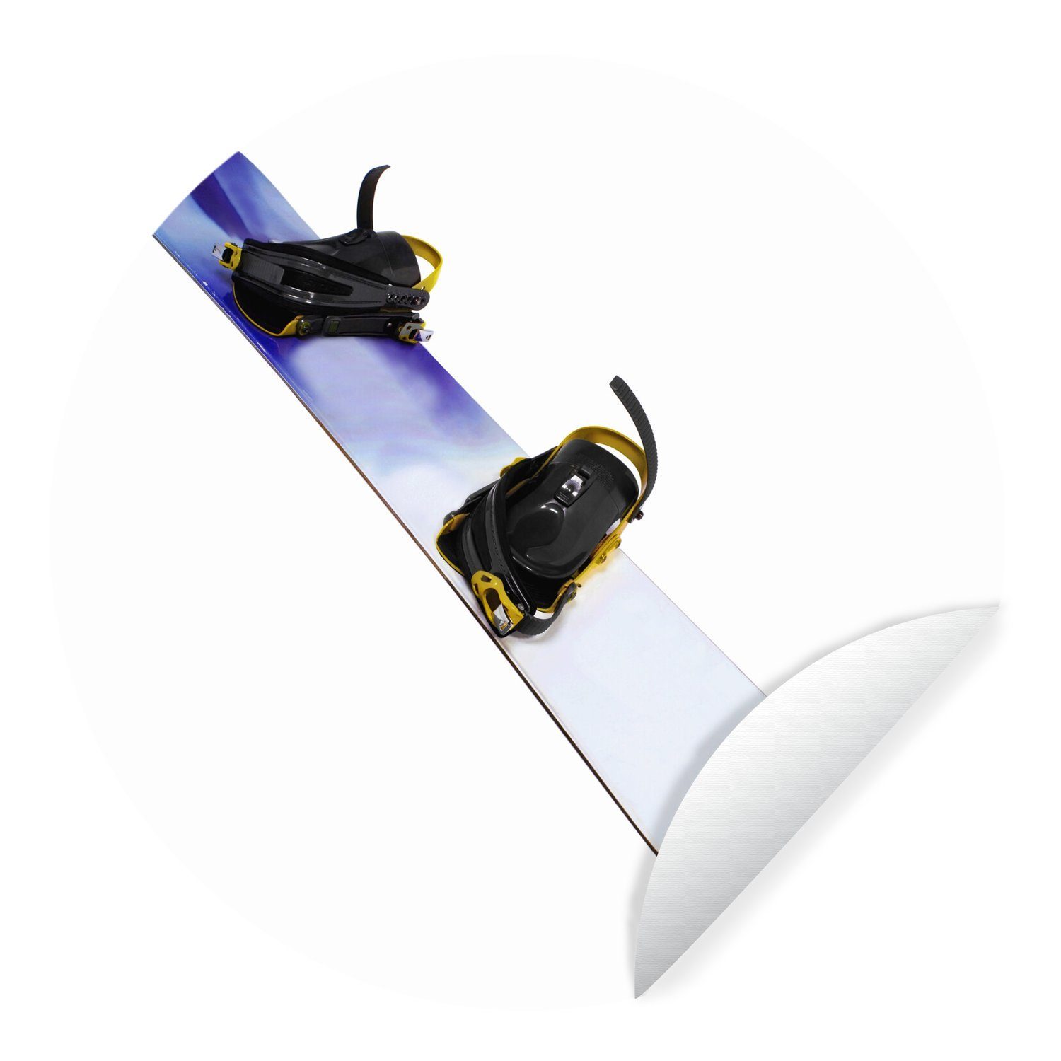 MuchoWow Wandsticker Eine Nahaufnahme eines Snowboards (1 St), Tapetenkreis für Kinderzimmer, Tapetenaufkleber, Rund, Wohnzimmer