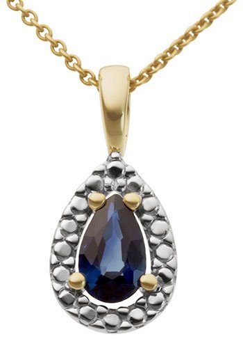 Kettenanhänger Schmuck Geschenk Gold 333 Halsschmuck Anhänger für Halskette Saphir