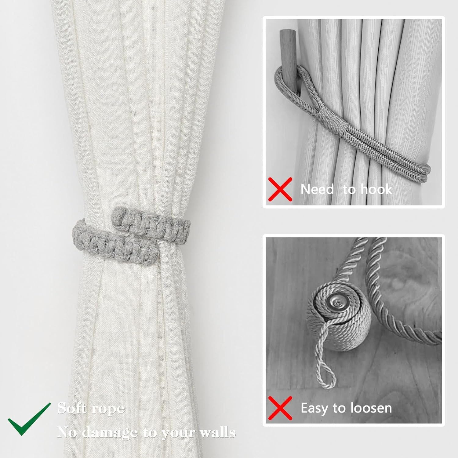 BYSURE Raffhalter, (2-tlg), Raffhalter Rustikaler Stil günstig online kaufen