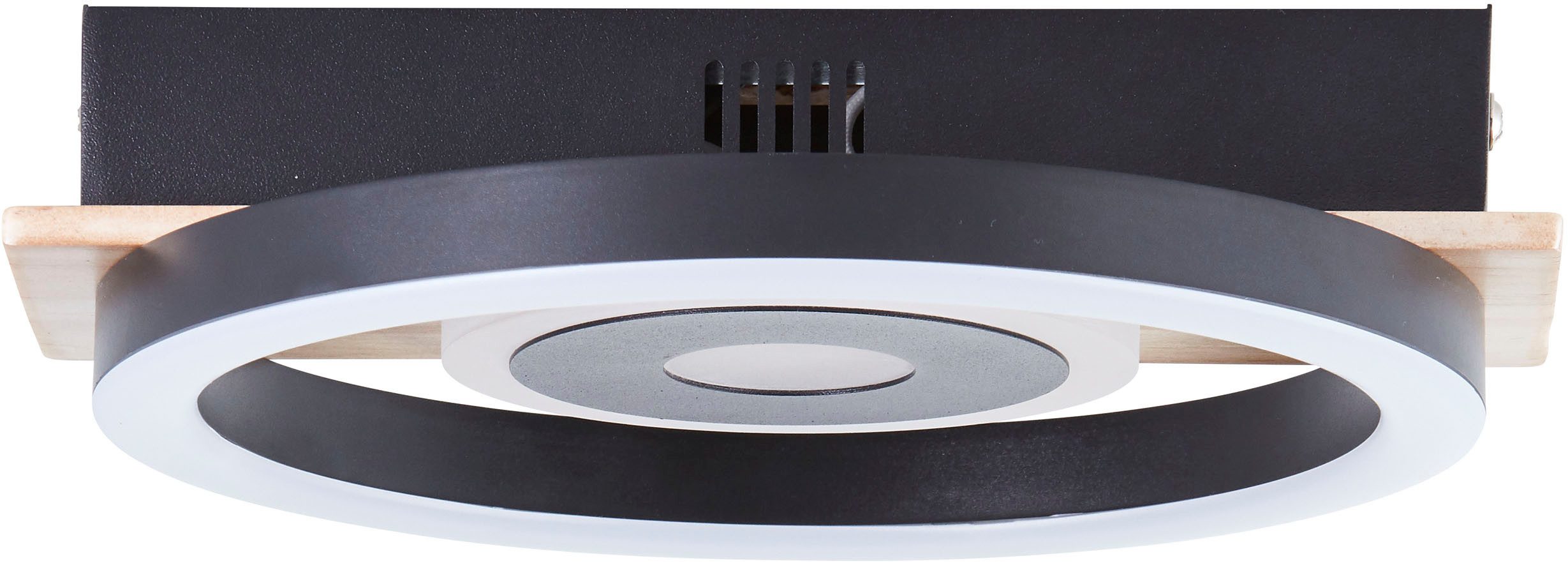 BreLight LED Deckenleuchte Maureen, LED fest integriert, Warmweiß, mit Holzakzent, 22 x 20 cm, 1100 lm, 3000 K warmweiß, Holz/Metall