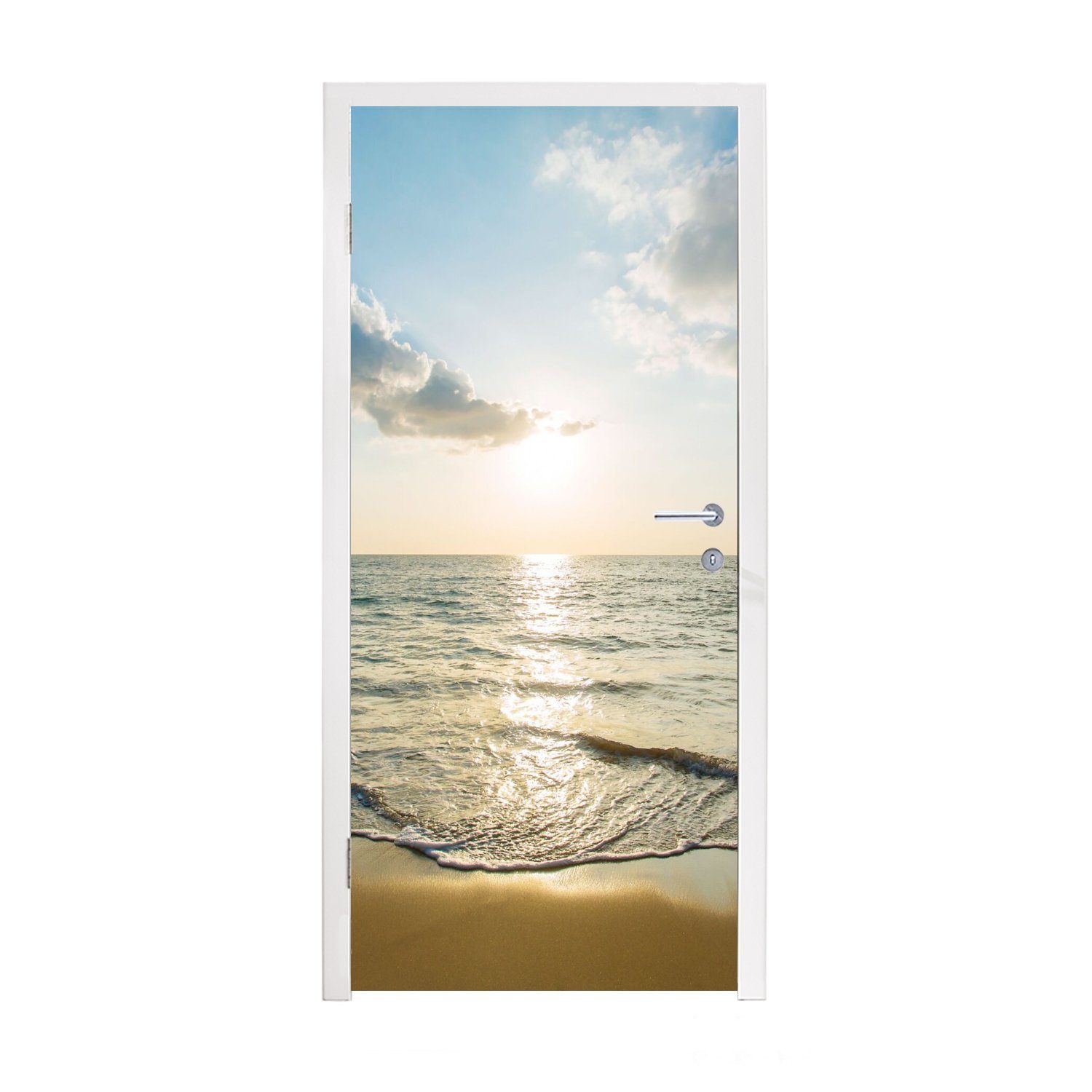 MuchoWow Türtapete Meer - Sommer - Strand, Matt, bedruckt, (1 St), Fototapete für Tür, Türaufkleber, 75x205 cm | Türtapeten