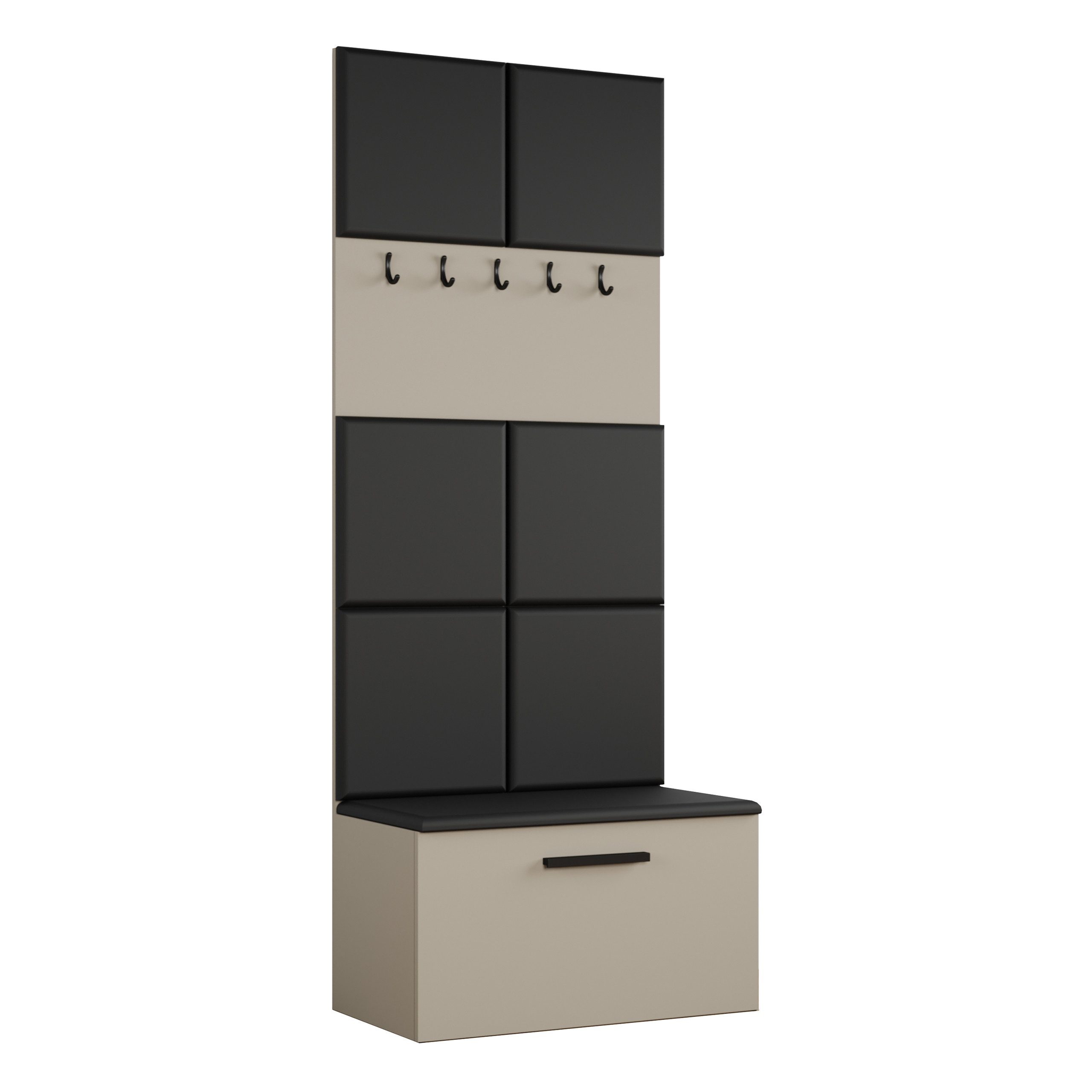 Masseno Garderobenschrank MODULO 80,6 x 204 cm Flurmöbel Garderoben-Set Kaschmir
