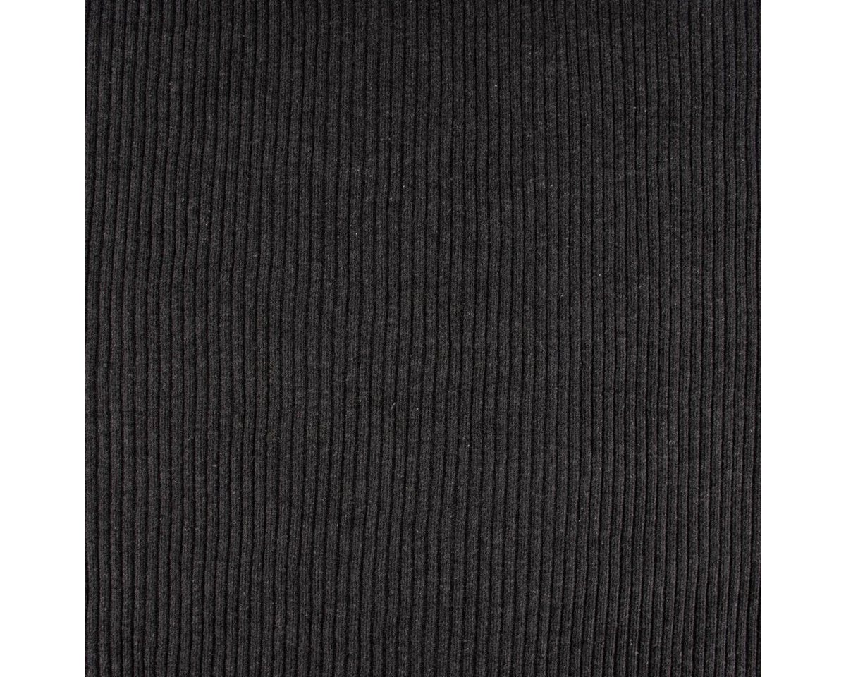 Thumbnail - SCHÖNER LEBEN. Stoff Bündchenstoff Grobstrick Bündchen Heavy Rib dunkelgrau meliert 35cm, pflegeleicht