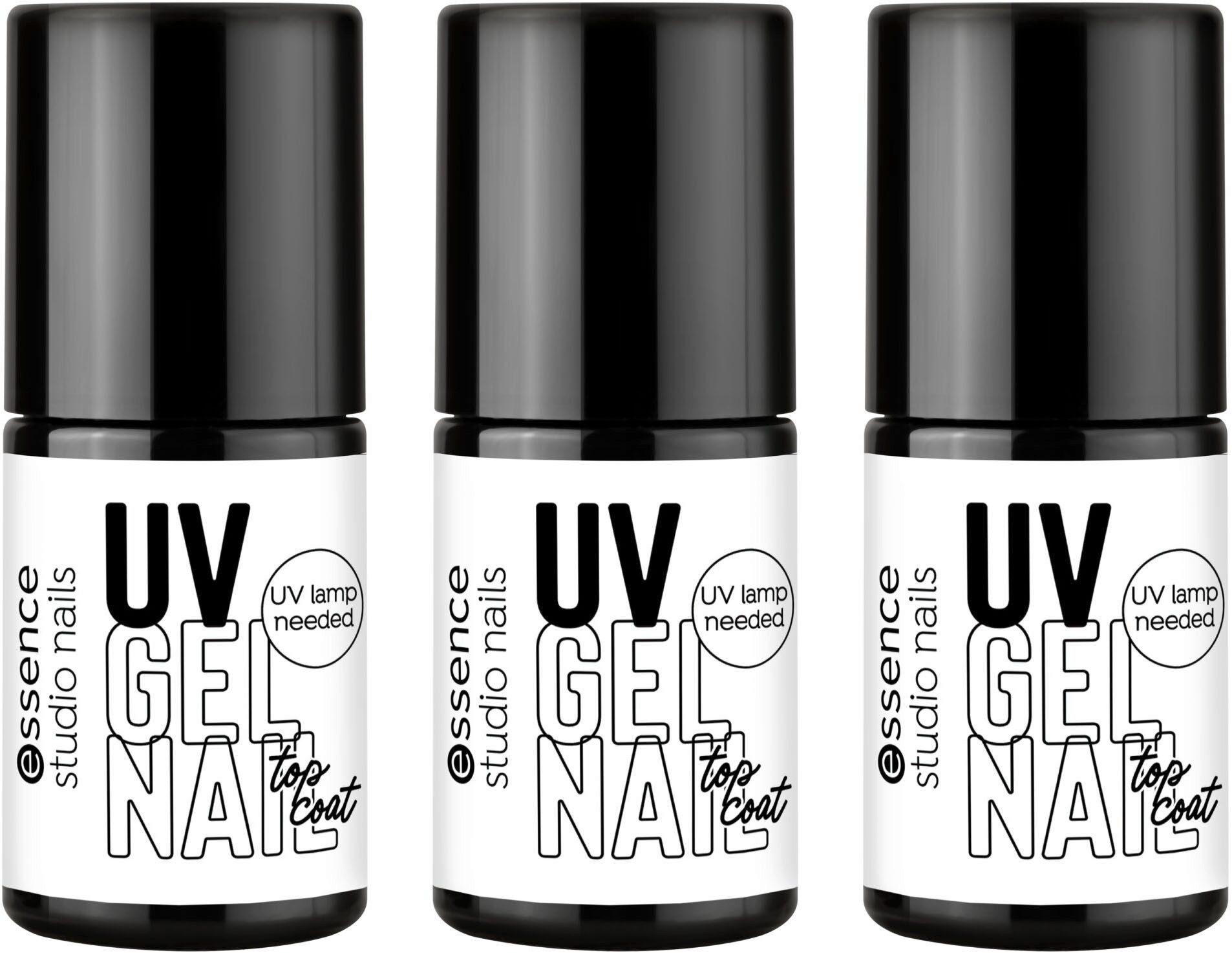 Essence Überlack studio nails UV GEL NAIL top coat, 3-tlg.