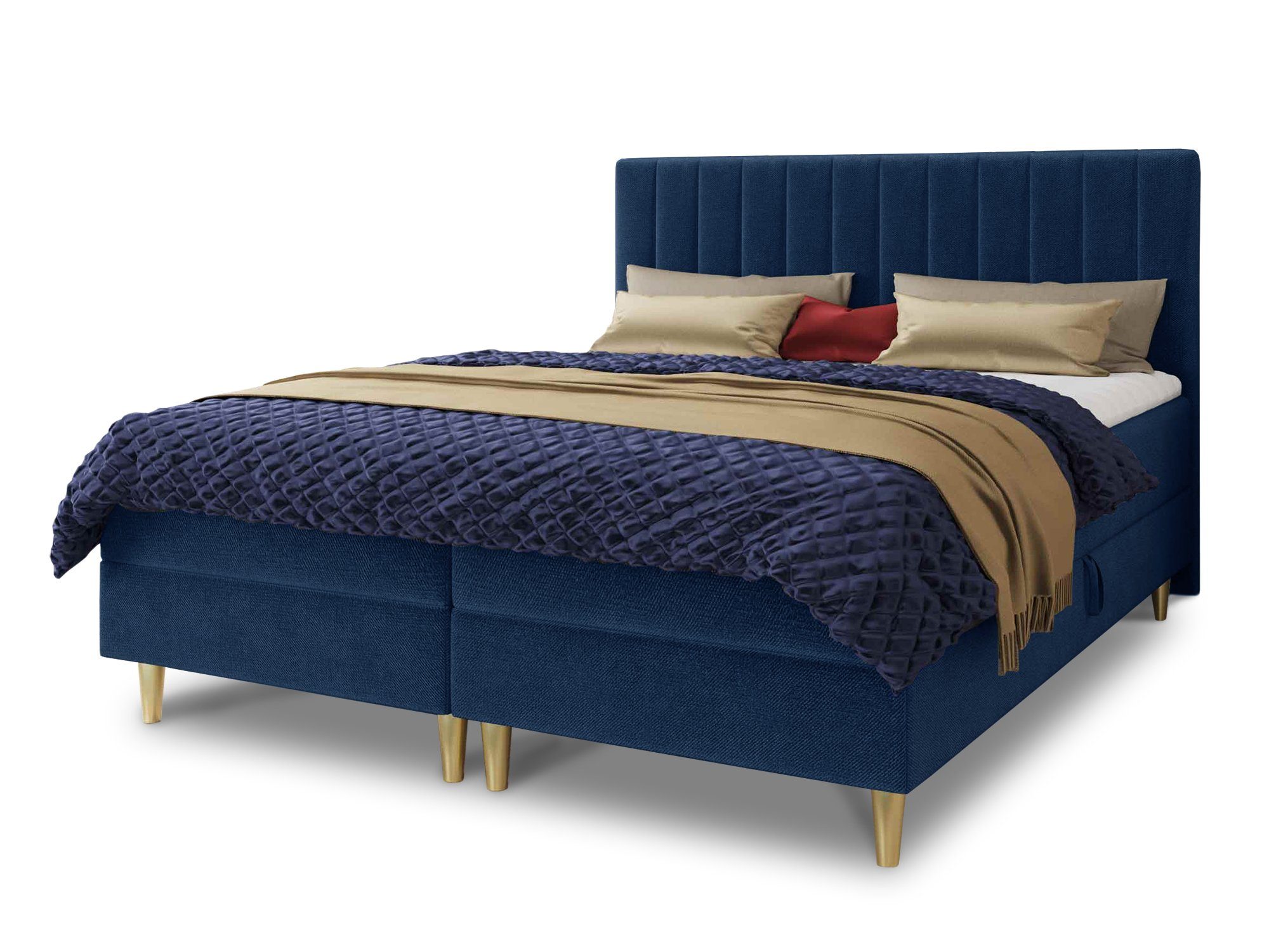 Sofnet Boxbett Gold (mit zwei Bettkästen, Bonell-Matratze und Topper), Dopp günstig online kaufen