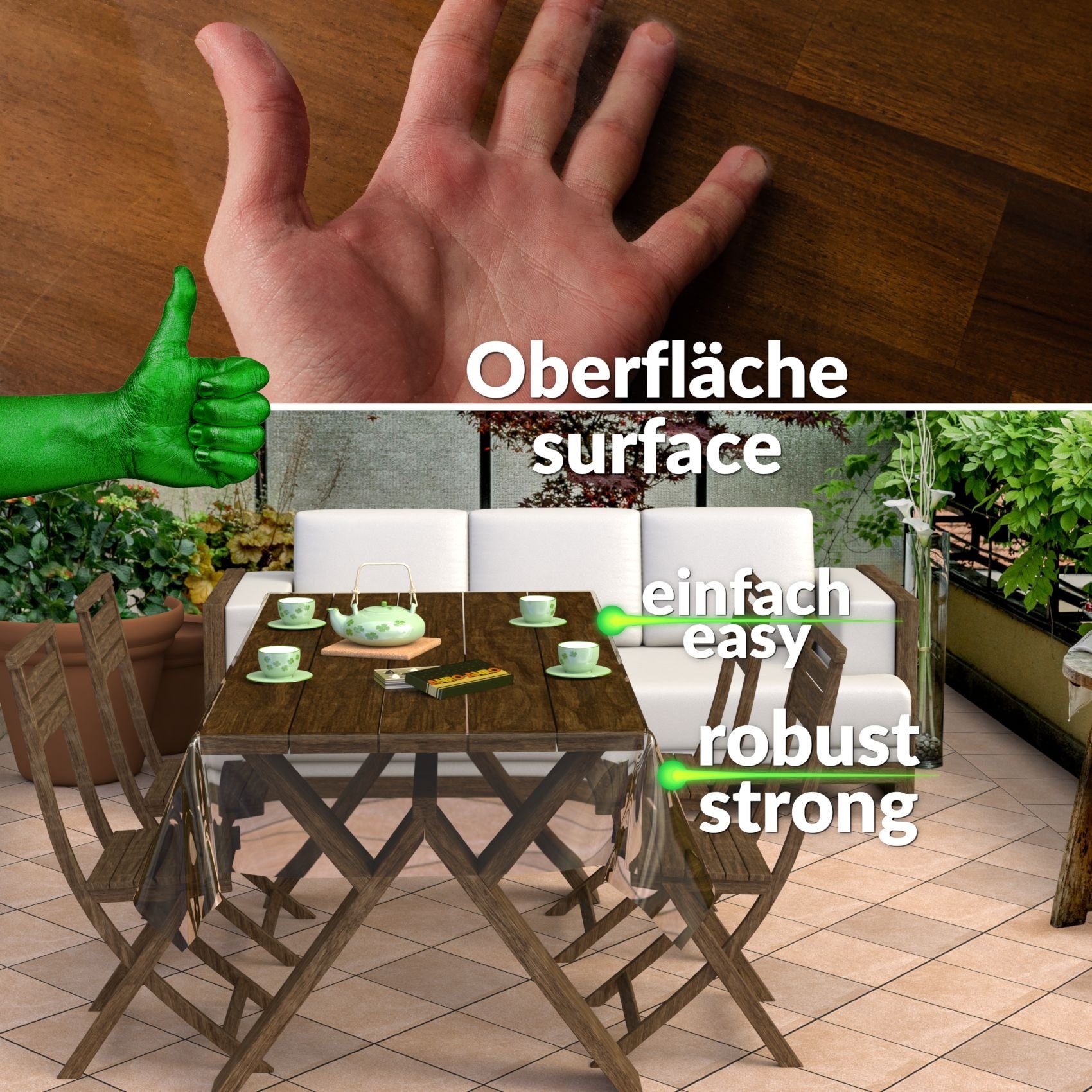 ANRO Tischdecke KLARA abwaschbar Tischfolie transparent Gartentischdecke 0,5mm (Einzelstück 1-tlg), wasserabweisend Durchsichtig Transparent 100x140cm – Bild 5 von 5