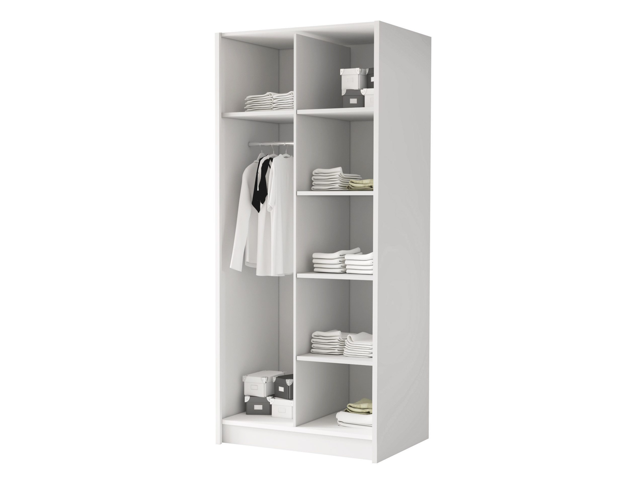 MIRJAN24 Kleiderschrank Bono I (mit zwei Drehtüren) Kleiderstange, Metallgriffe – Bild 4 von 5