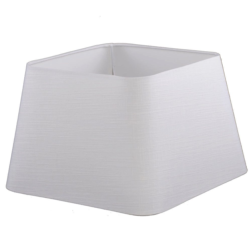 Dirk Davids Leuchten GmbH Lampenschirm Lampenschirm für Tischleuchte in Vierkant Rund Leinen Weiß 20-17-13cm, Hochwertiger Leinen-Stoff