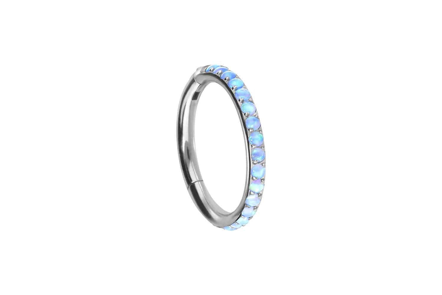 Piercing-Set Titan Segmentring Clicker SYNTHETISCHE OPALE