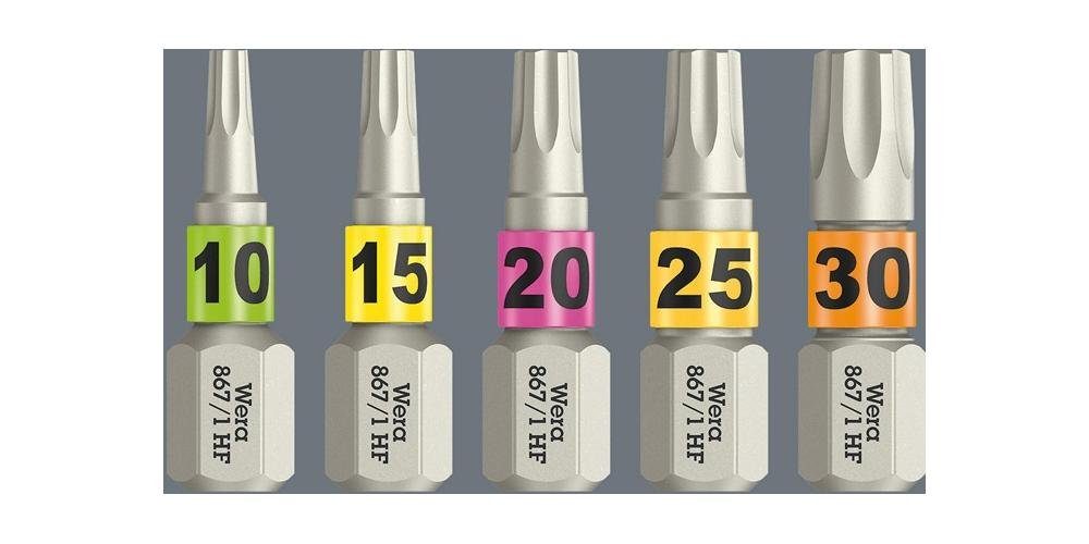 Farbleitsystem Bit HF TORX® 1/4 TX 867 mit Länge ″ Bit-Set mm 89 25 Wera