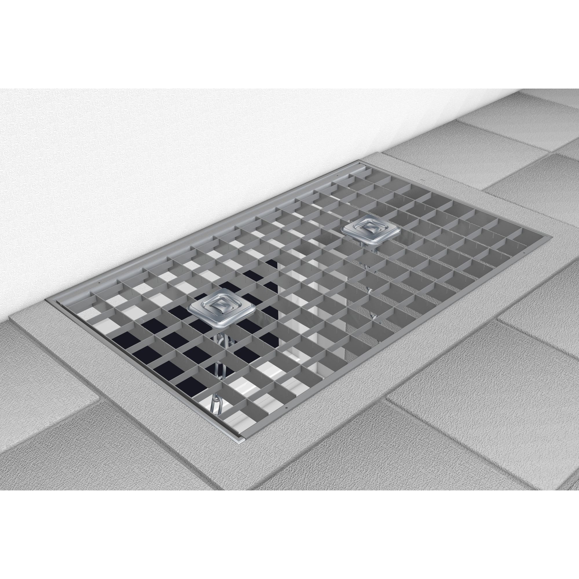 BASI Gitterrostsicherung Kellerschacht-Schutz, Sicherung für Kellerfenster, 1 Paar - 2 Stück, (Packung, 1-tlg), Halteplatten 70x70 mm, Fluchtweg-Entriegelung, 1 Paar (2 Stück)