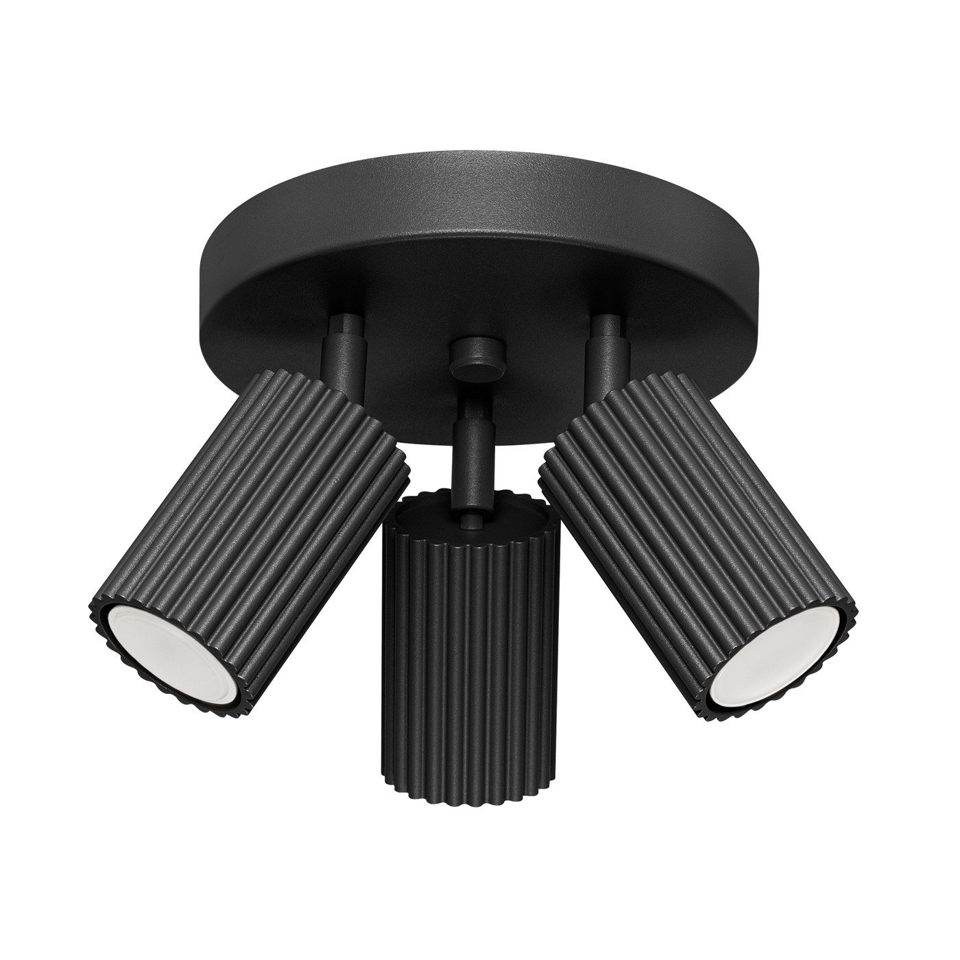 SOLLUX lighting Deckenleuchte Plafond Karbon 3P Schwarz, Nicht enthalten