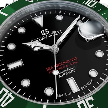 Gigandet Automatikuhr SEA GROUND 300 DATE, Made in Germany, Saphirglas, Swiss SuperLuminova, Taucheruhr