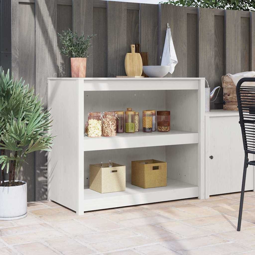 vidaXL Sideboard, Küchenschrank Weiß 106 x 55 x 92 cm Massives Kiefernholz