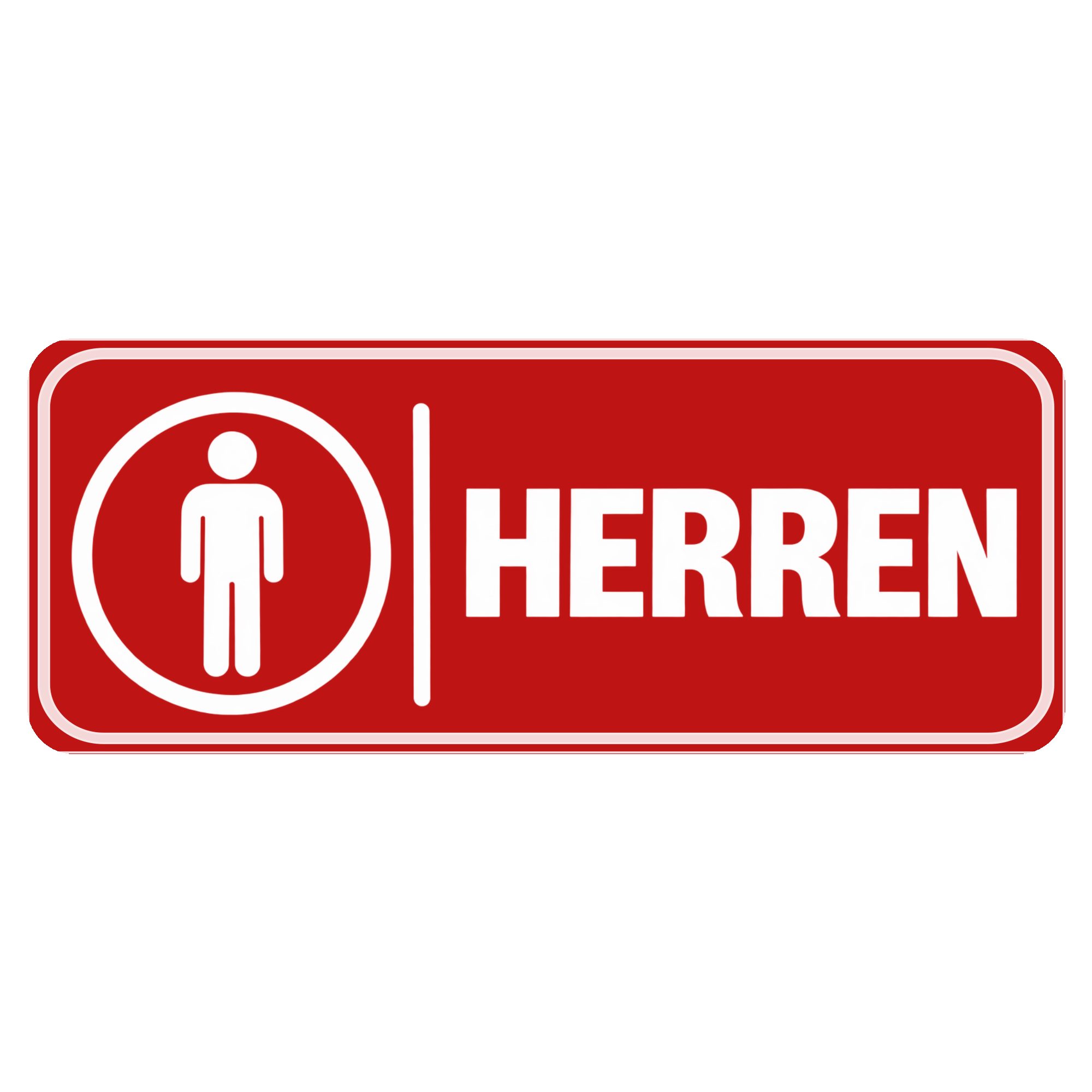 Nomiro Hinweisschild NOMIRO Hinweisschild Türschild Herren 15x6 cm - Kunststoff rot weiß, (1 St), selbstklebend, lasergraviert