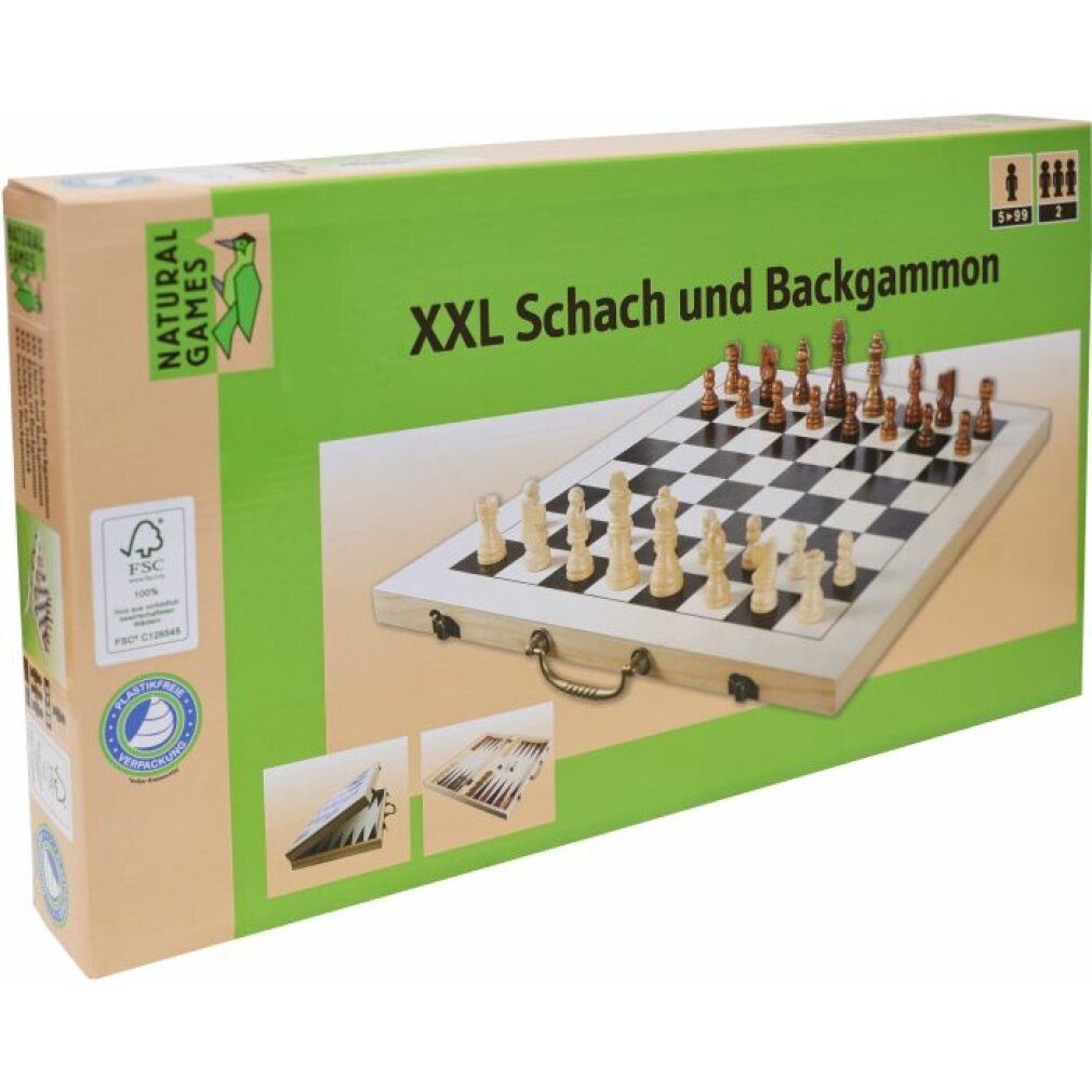 Vedes Spiel Natural Games XXL Schach und Backgammon