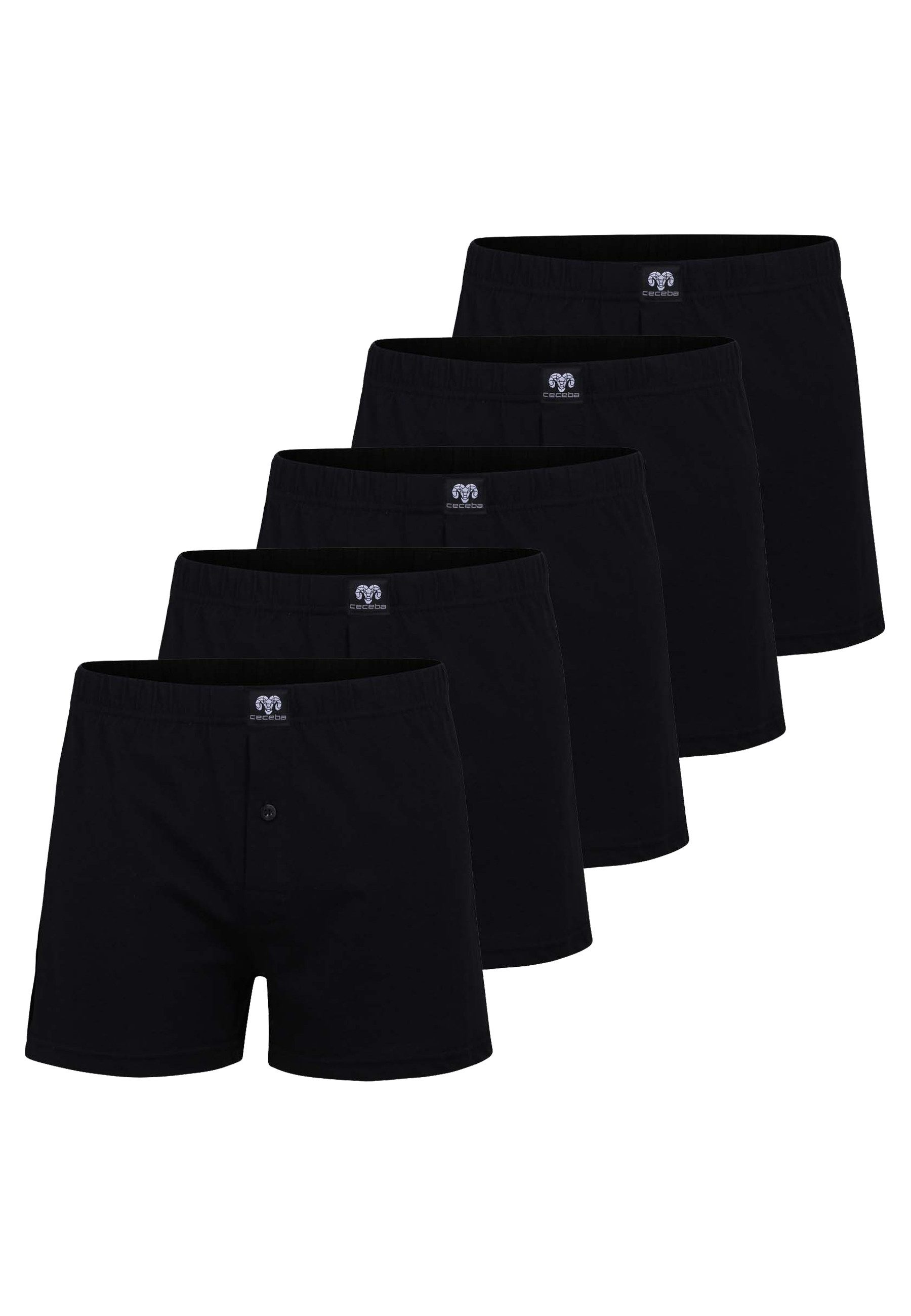 CECEBA Boxershorts CECEBA Herren Boxershort schwarz uni 5er Pack (5-St) günstig online kaufen