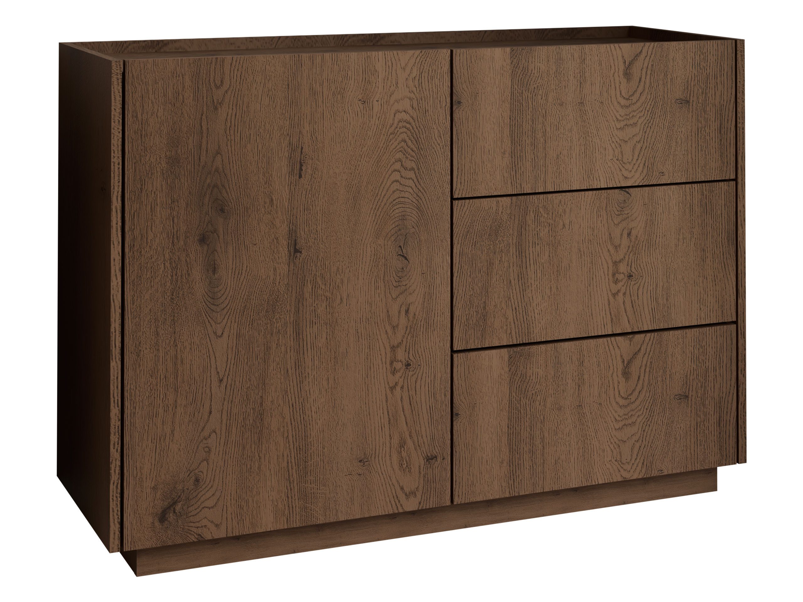 MIRJAN24 Kommode Mirtu KSZ100 (mit Drehtür und drei Schubladen), 100x40x75 cm