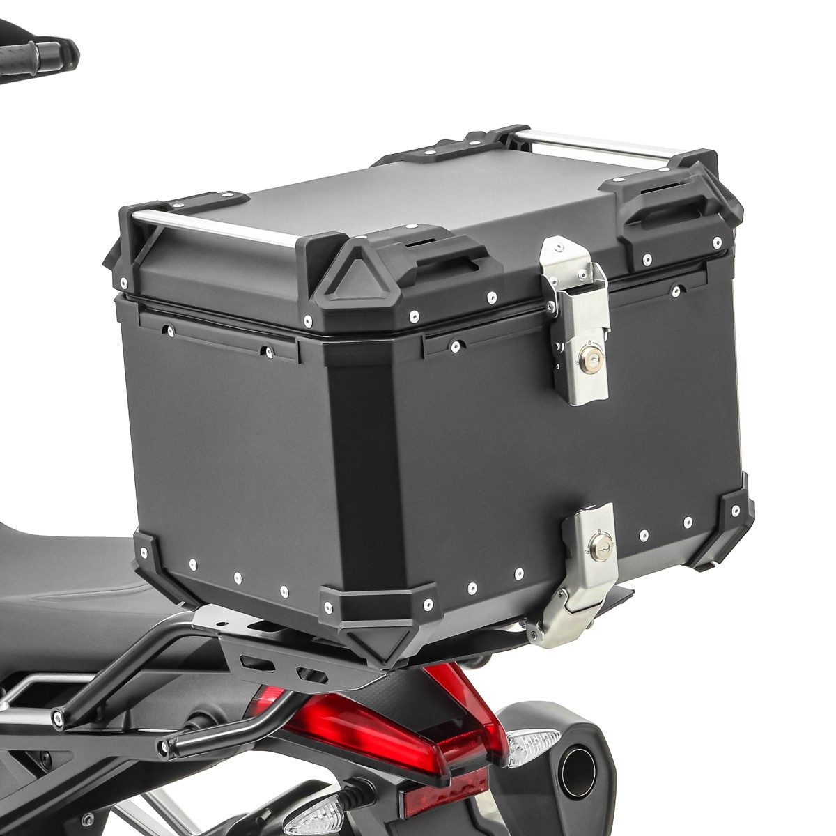 Bagtecs Topcase Set Alu Topcase + Träger für Aprilia Tuareg 660 22-26 # XB45 schwarz